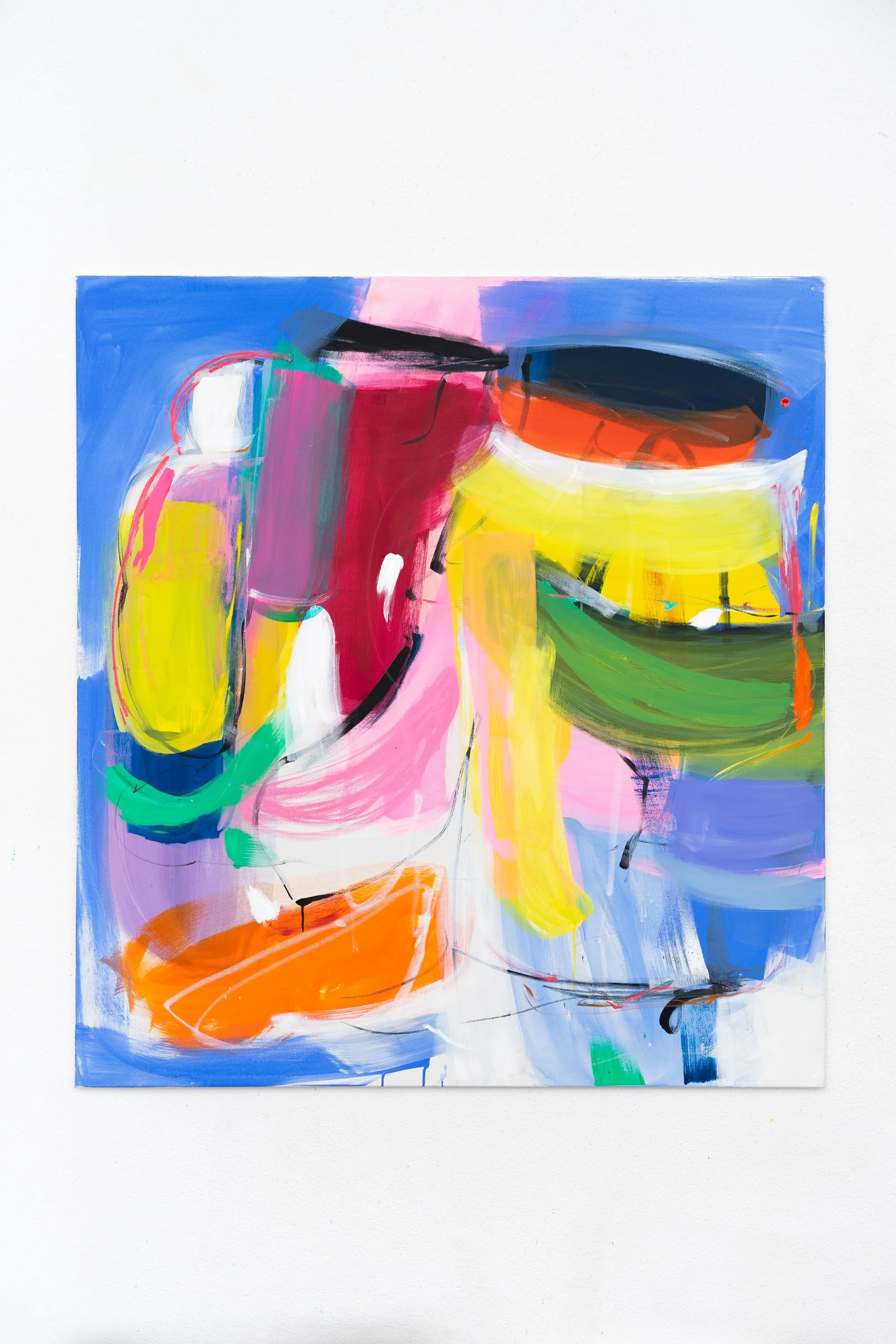 Pinguin, 2026, 
oil, acrylic and oil-stick on canvas, 100×90 cm