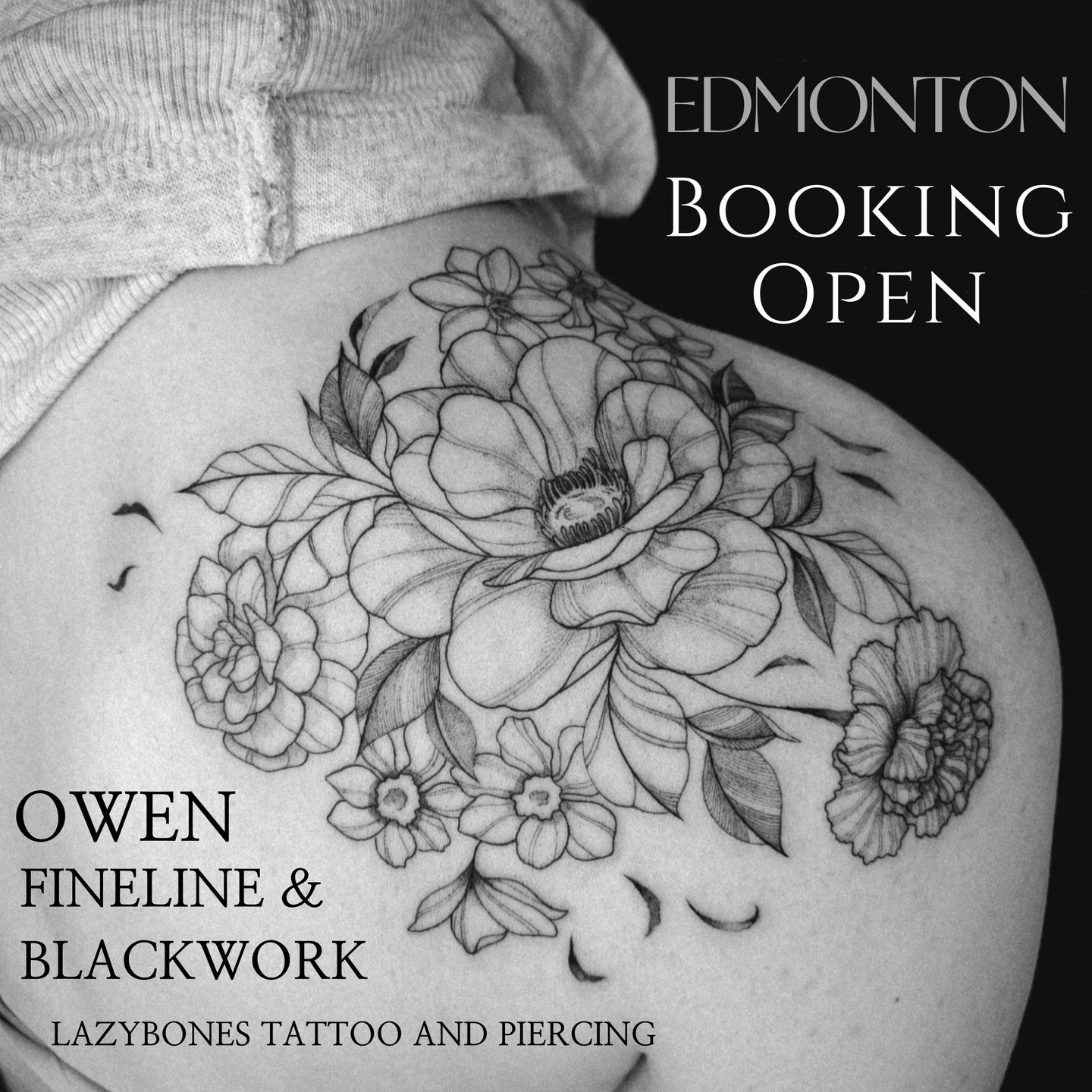 [BOOKING OPEN]
- Blackwork &amp; Fineline tattoo style
- Booking through lazybonestattoo.com
- DM always welcome :)