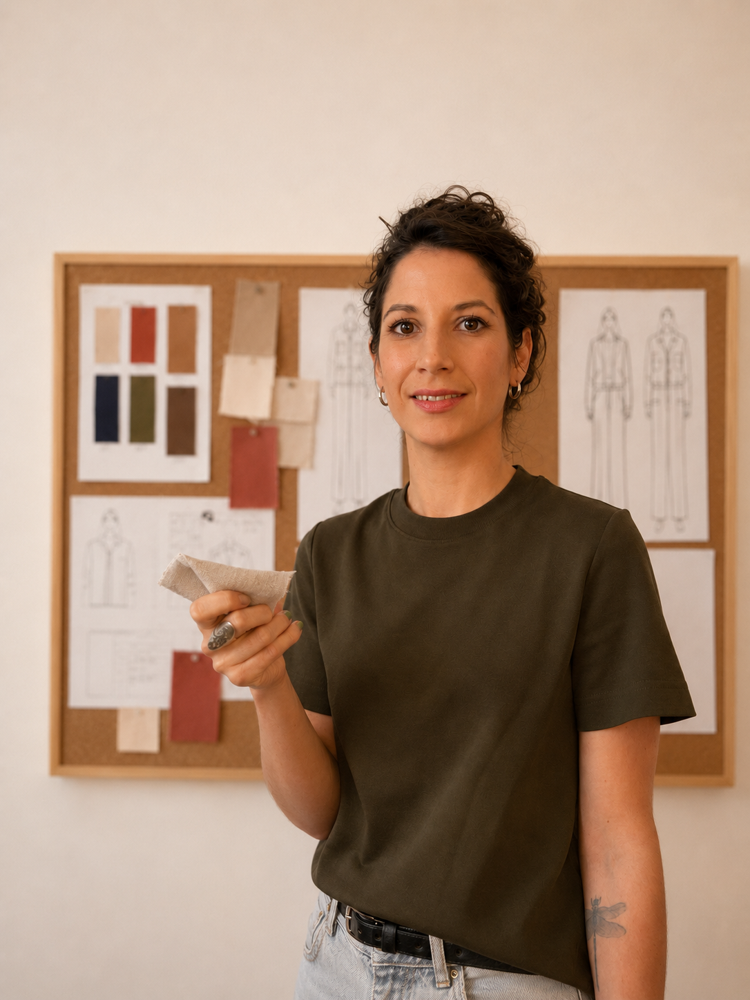 Delphine Barantal, designer de mode dans son studio