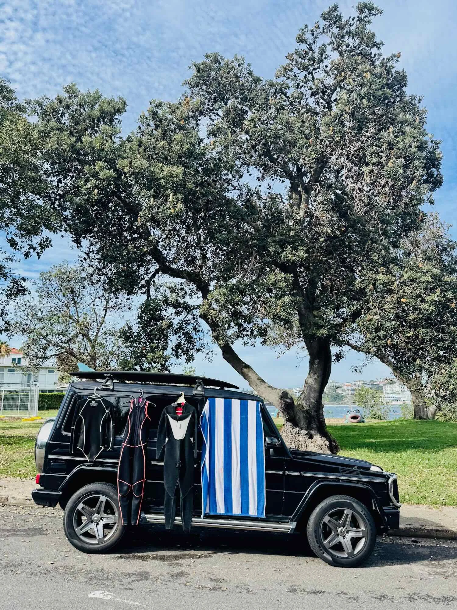 Drying Wetsuits at Biddigal Reserve