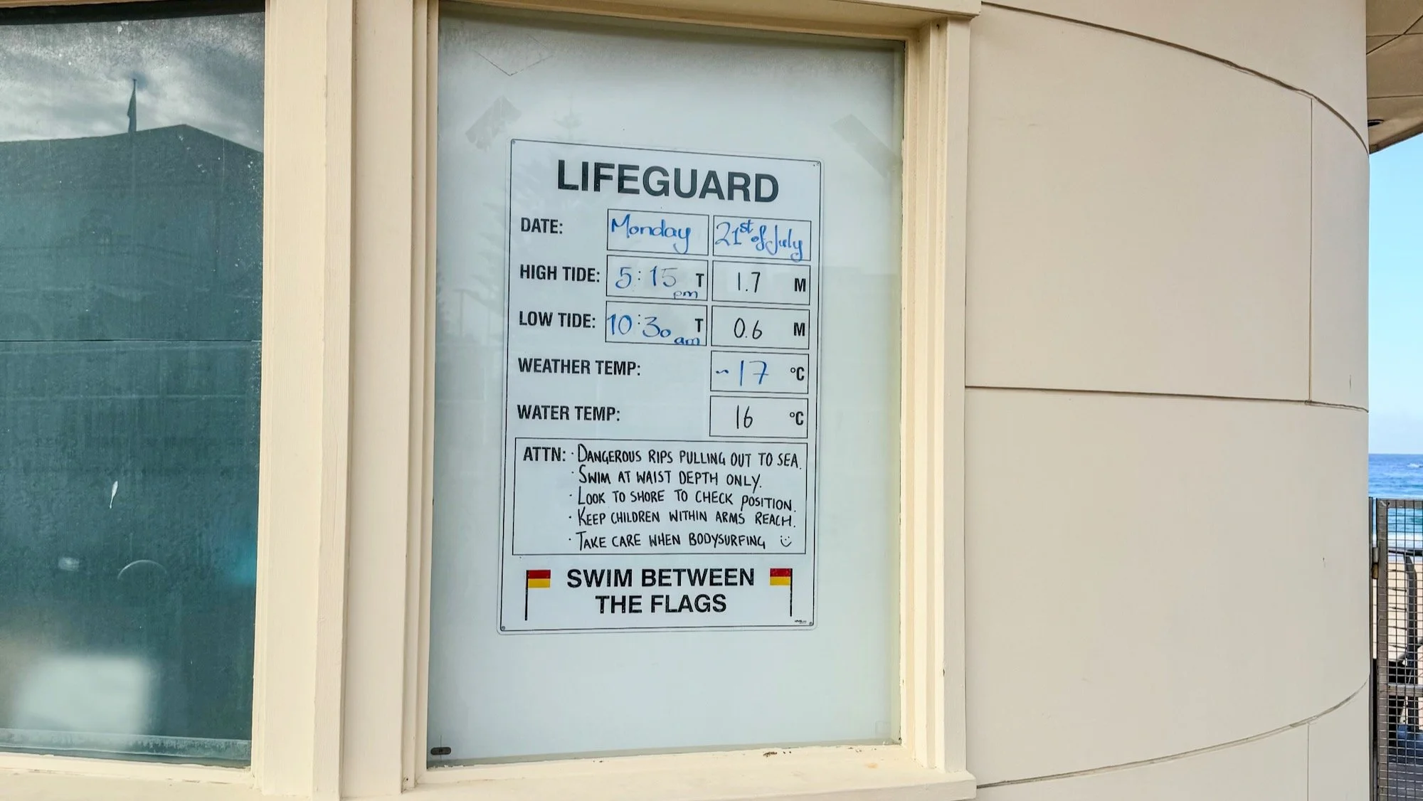 Lifeguard Information Board