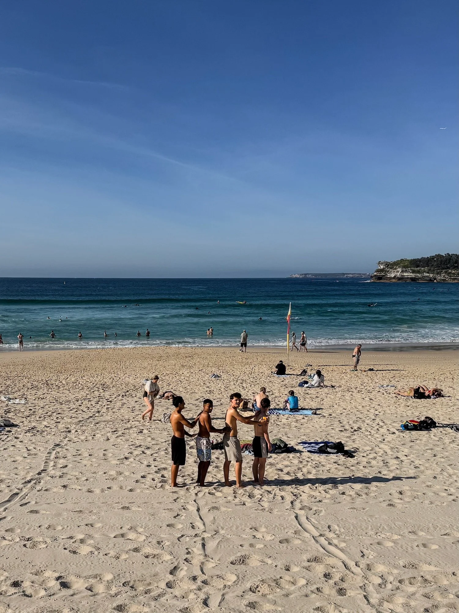 Conga Line Sunscreen Application