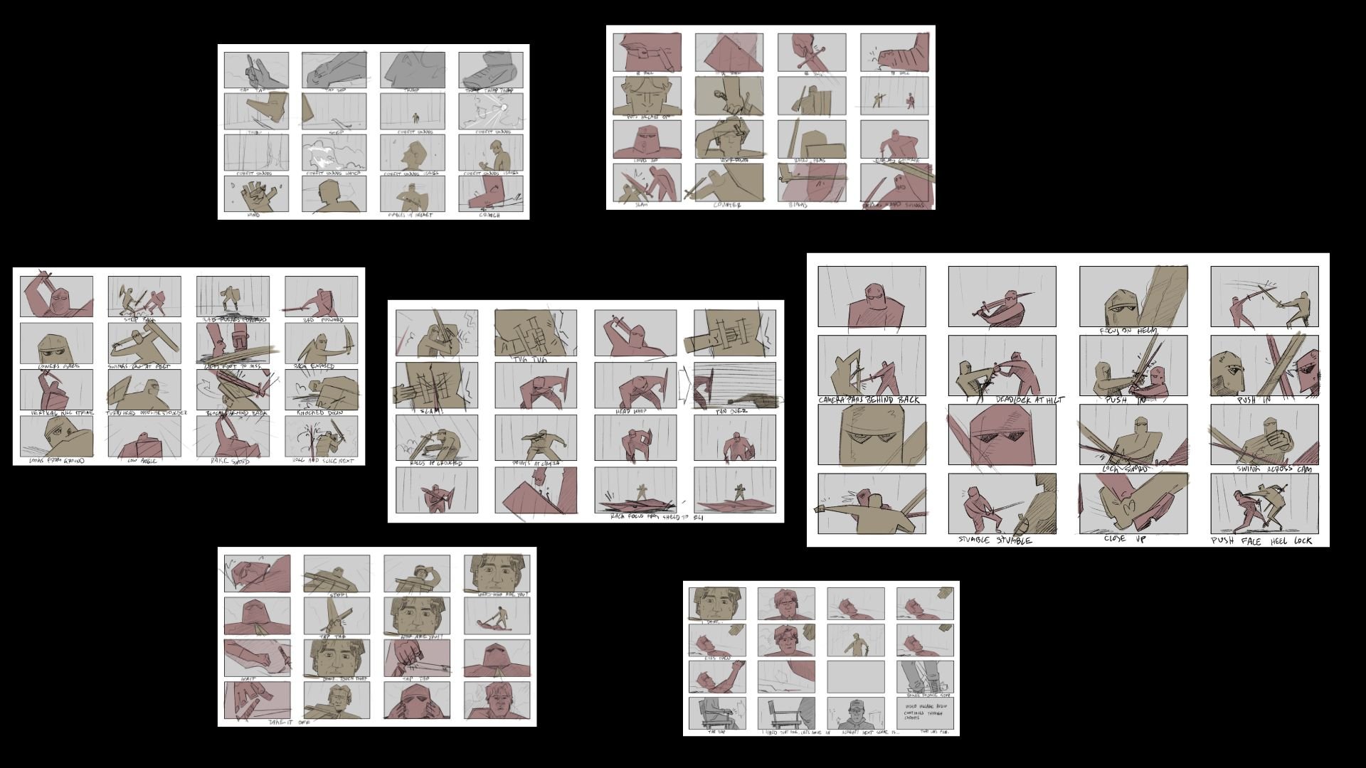 This series of storyboards was sketched and colored digitally with a focus on motion and gestures