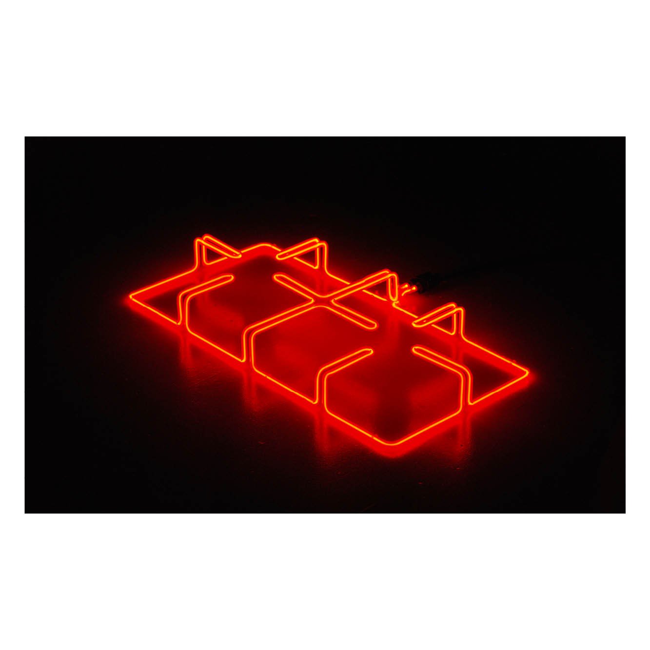 Aaron Hoffman
  Case-Sensitive (red) , 2023
 neon, glass
 70 x 48 x 12 cm
 (Limited edition of 5)
  $2,500 AUD
