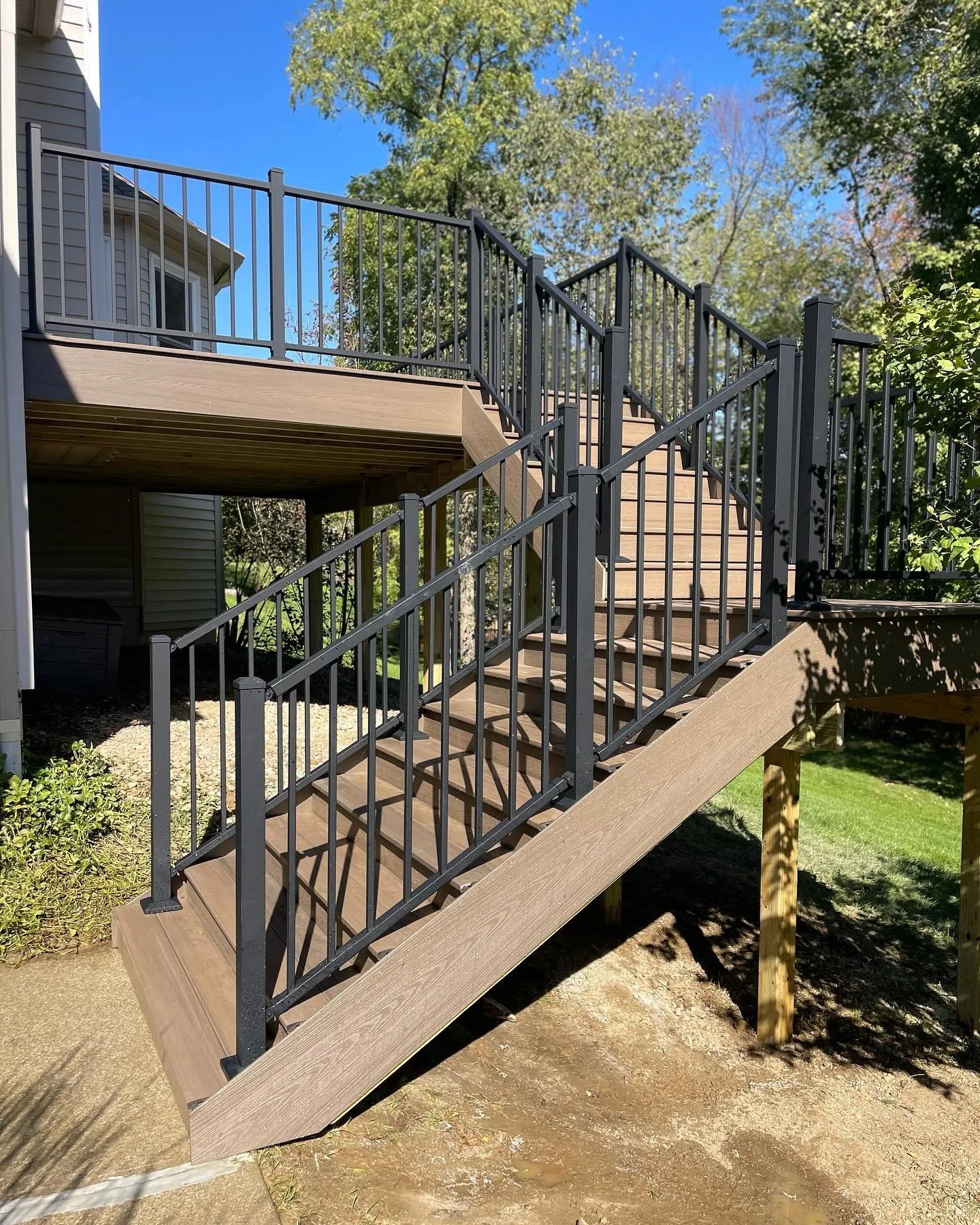 We finished up this project today! 
Deckorators railing and composite in the color Sandbar.