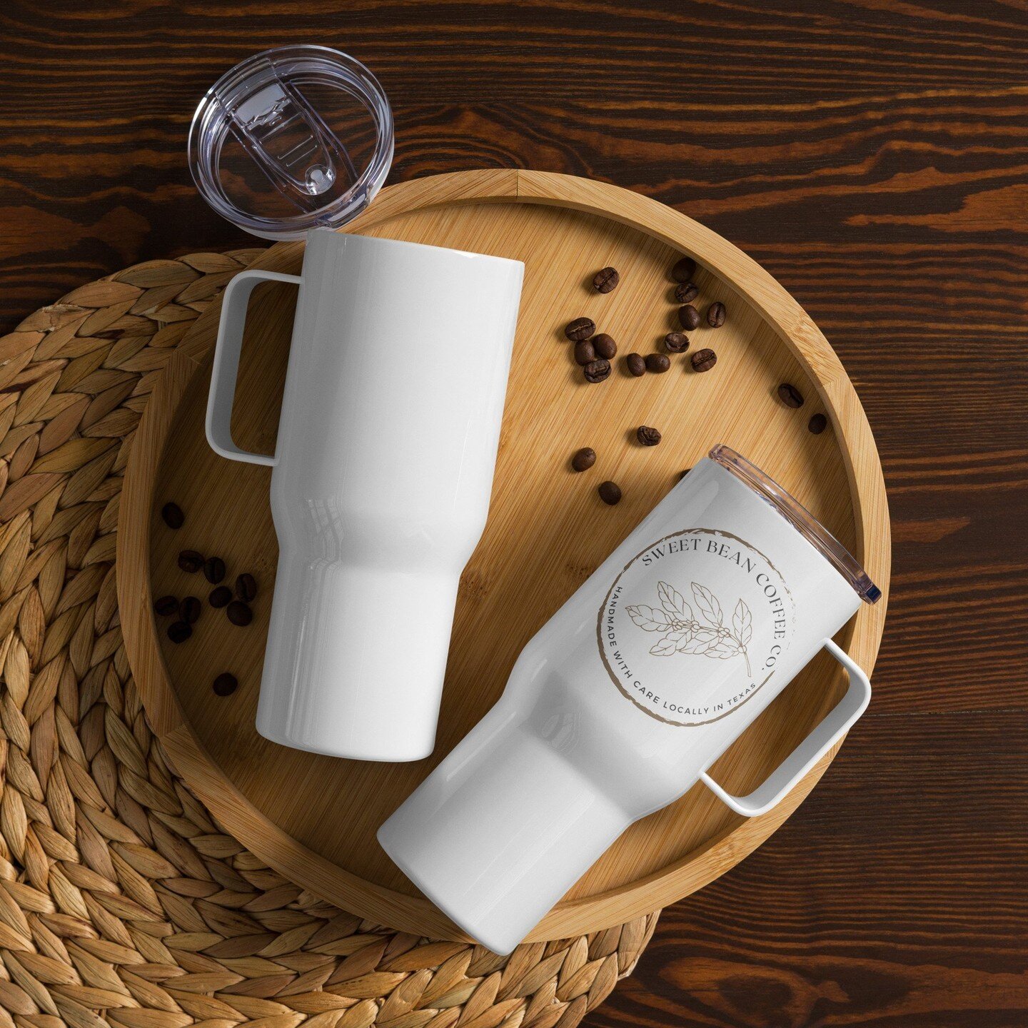 Travel mug with a handle
 #love #smallbusiness #fortheloveofcoffee #coffeeshop #coffeedaily #coffeegram #espresso #houston #barista #coffeelover