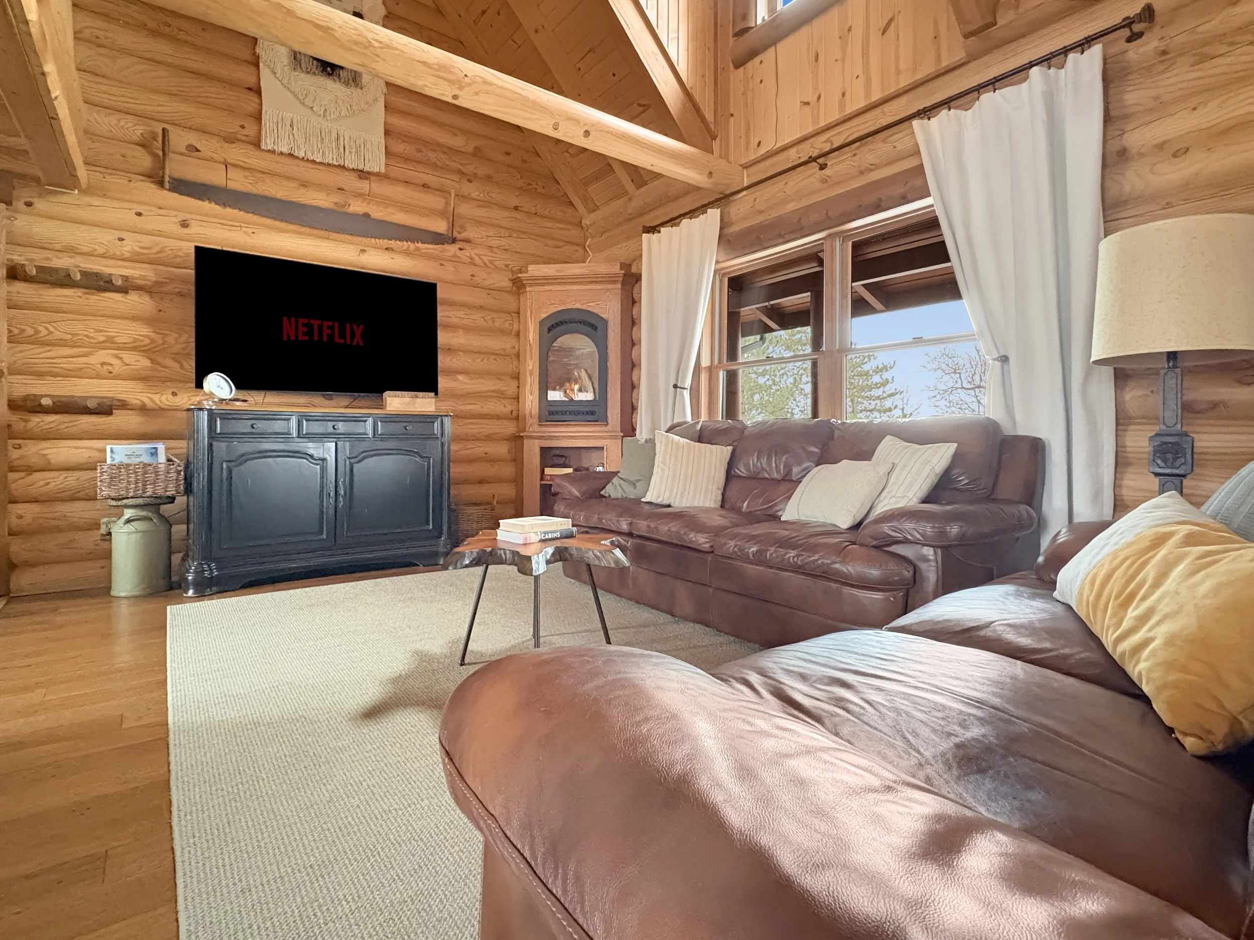 Brown Bear Log Cabin Living Room with TV.jpg