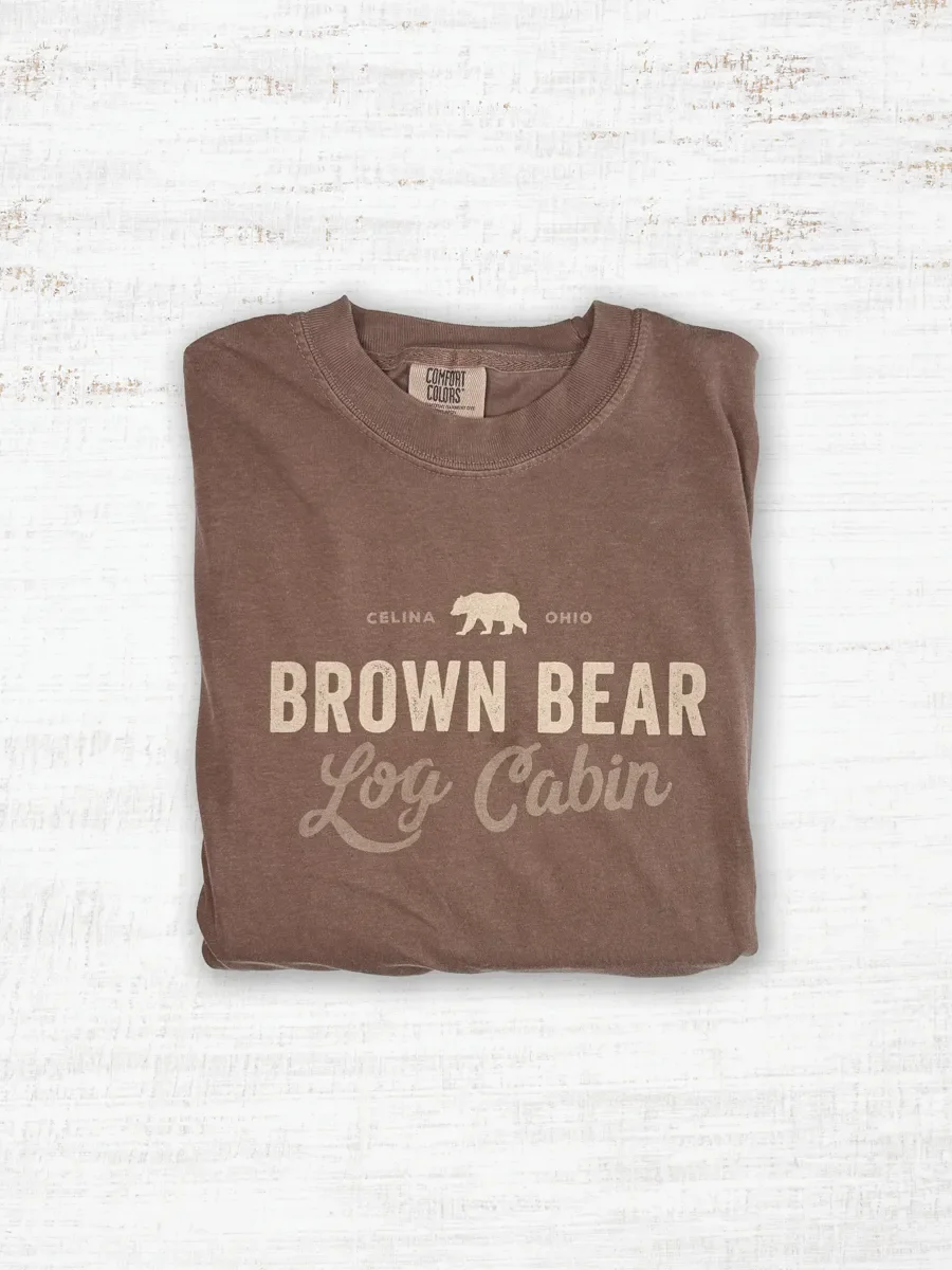 Brown Bear Log Cabin Vintage Tee