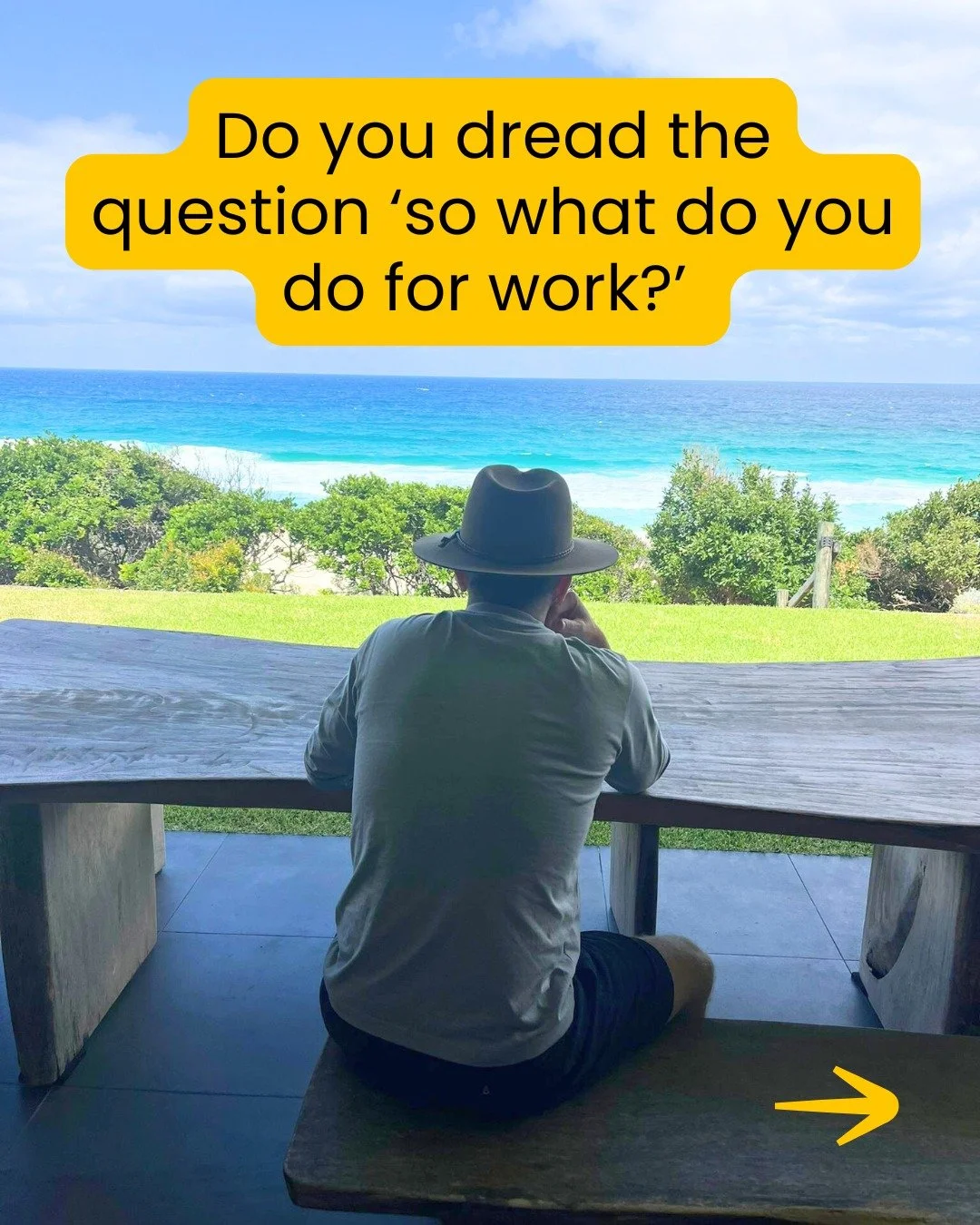 'So what do you do for work?'

For most people, it&rsquo;s small talk. But if you are between jobs, it can be anxiety inducing, loaded and exposing. 

Why? Because we live in a society where our work often defines who we are. 

When our identity feel