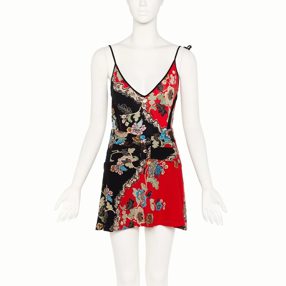 Haut (blouse) Roberto Cavalli Collection Printemps/Été 2003 - Style Chinoiserie Cheongsam, Manches Courtes, Taille S