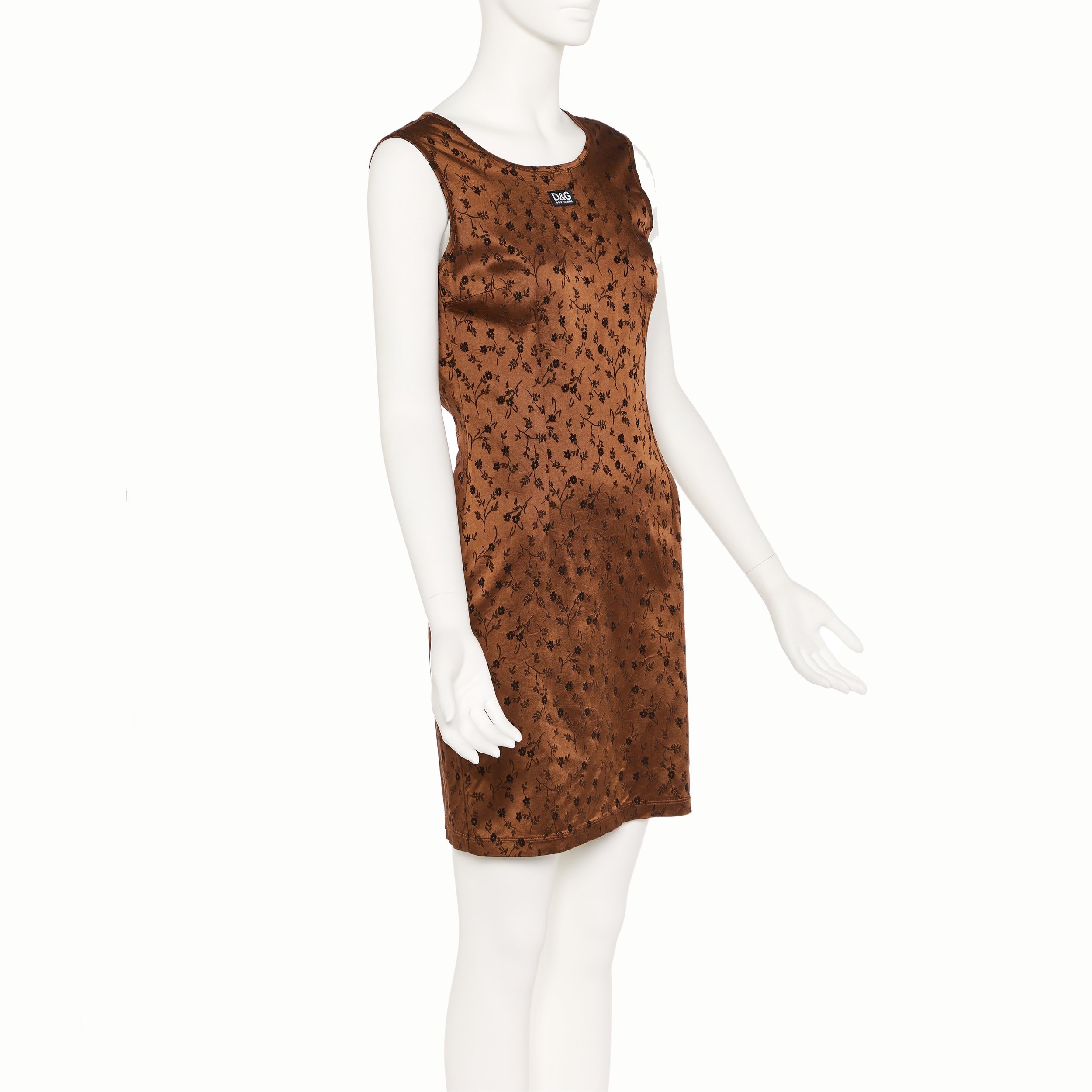 Dolce+%26+Gabbana+Brown+Satin+Floral+Dress_.jpg