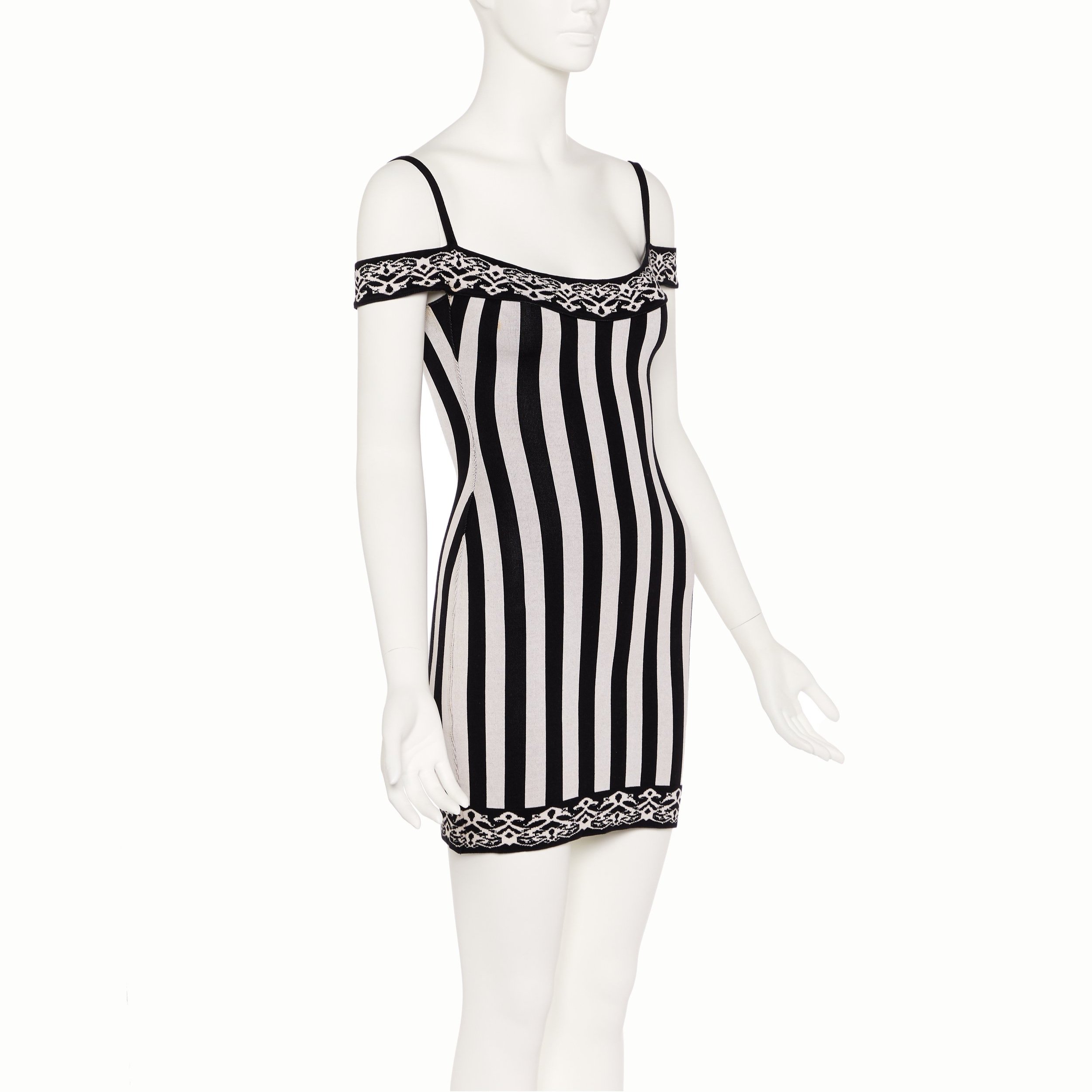 Azzedine+Ala%C3%AFa+SS+1992+Black+and+White+Striped+Cold-Shoulder+Dress_+1.jpg