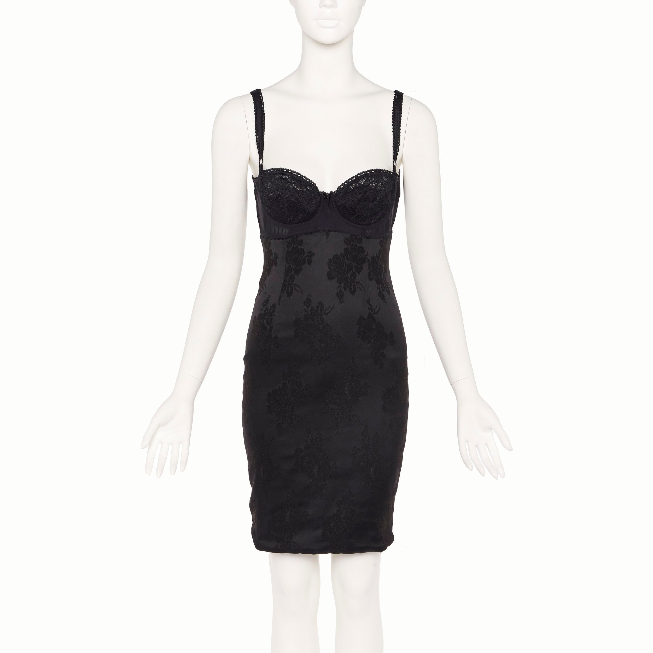Dolce+%26+Gabbana+1990s+Black+Exposed+Bra+Floral+Dress_+5.jpg
