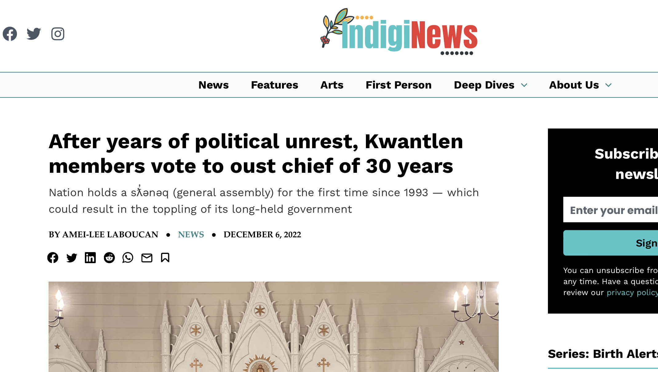 Indiginews reports on removal of former Chief Marilyn Gabriel