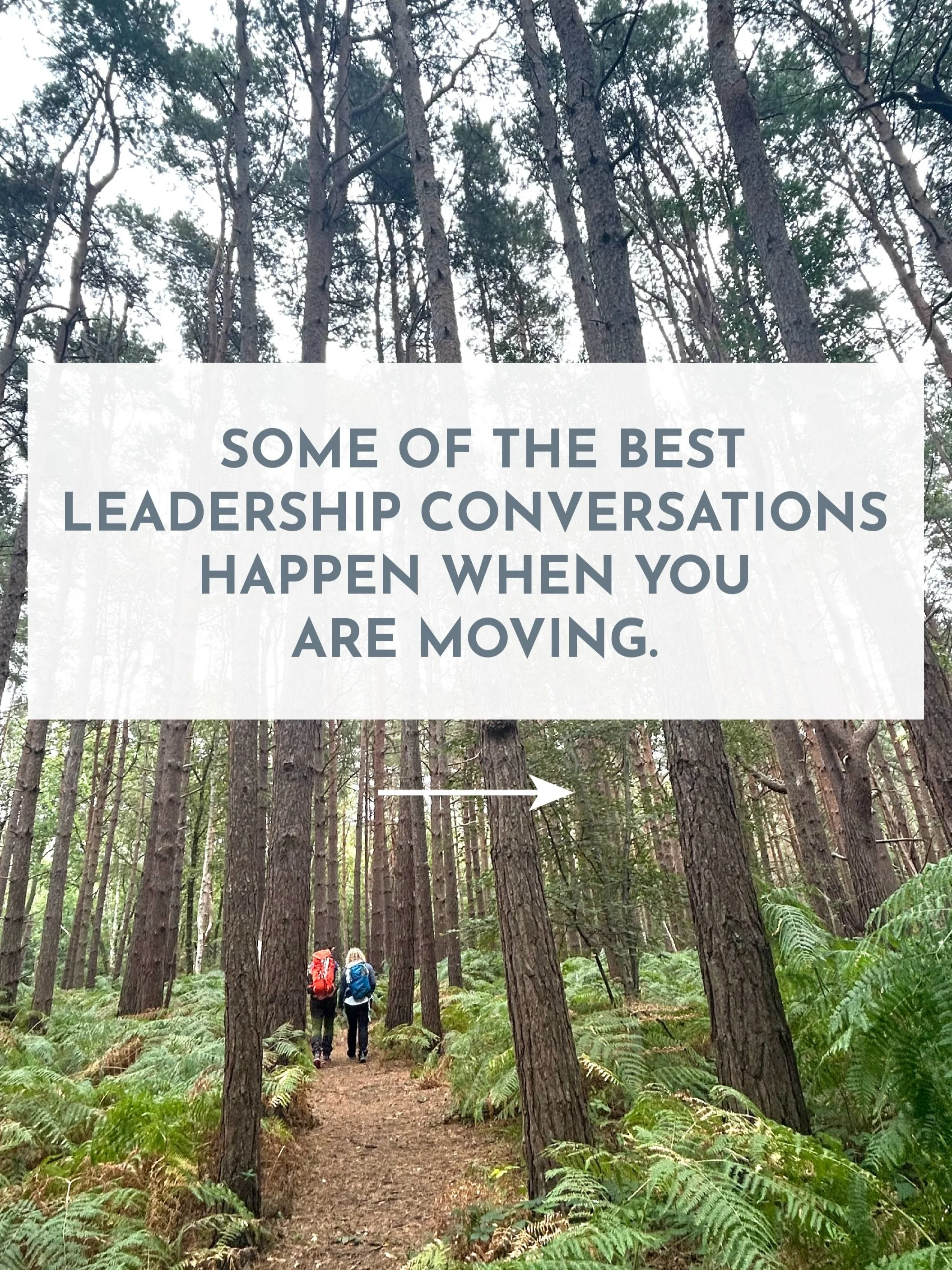 Some of the best thinking does not happen at a desk.

It happens outside, in motion, side by side with someone who is genuinely listening. When the formality falls away, and there is space to think, to feel, and to move through what matters.

Our Wal
