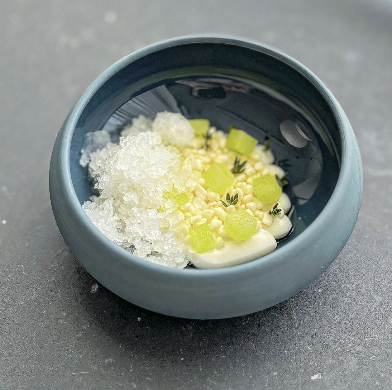 Sheep's Milk Yogurt, Apple, Thyme Pre-dessert