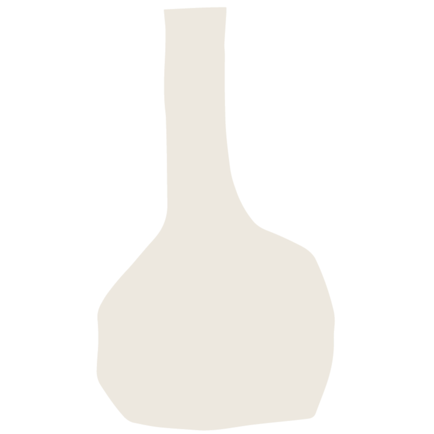 Silhouette of a bottle with a narrow neck and a wider base.