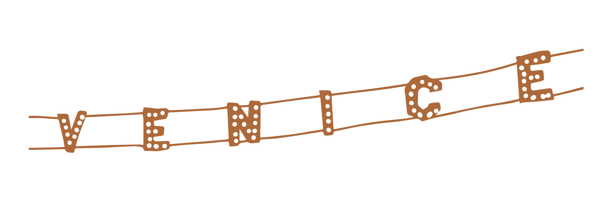 Decorative string with the word "Vengeance" spelled out in brown, dotted letters.