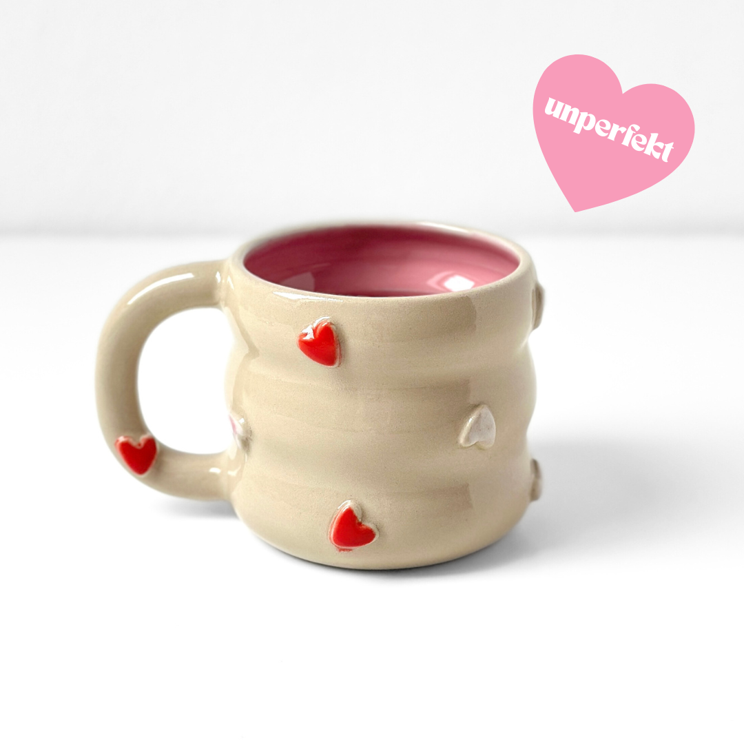 Herz Tasse Transparent Rosa Rot
