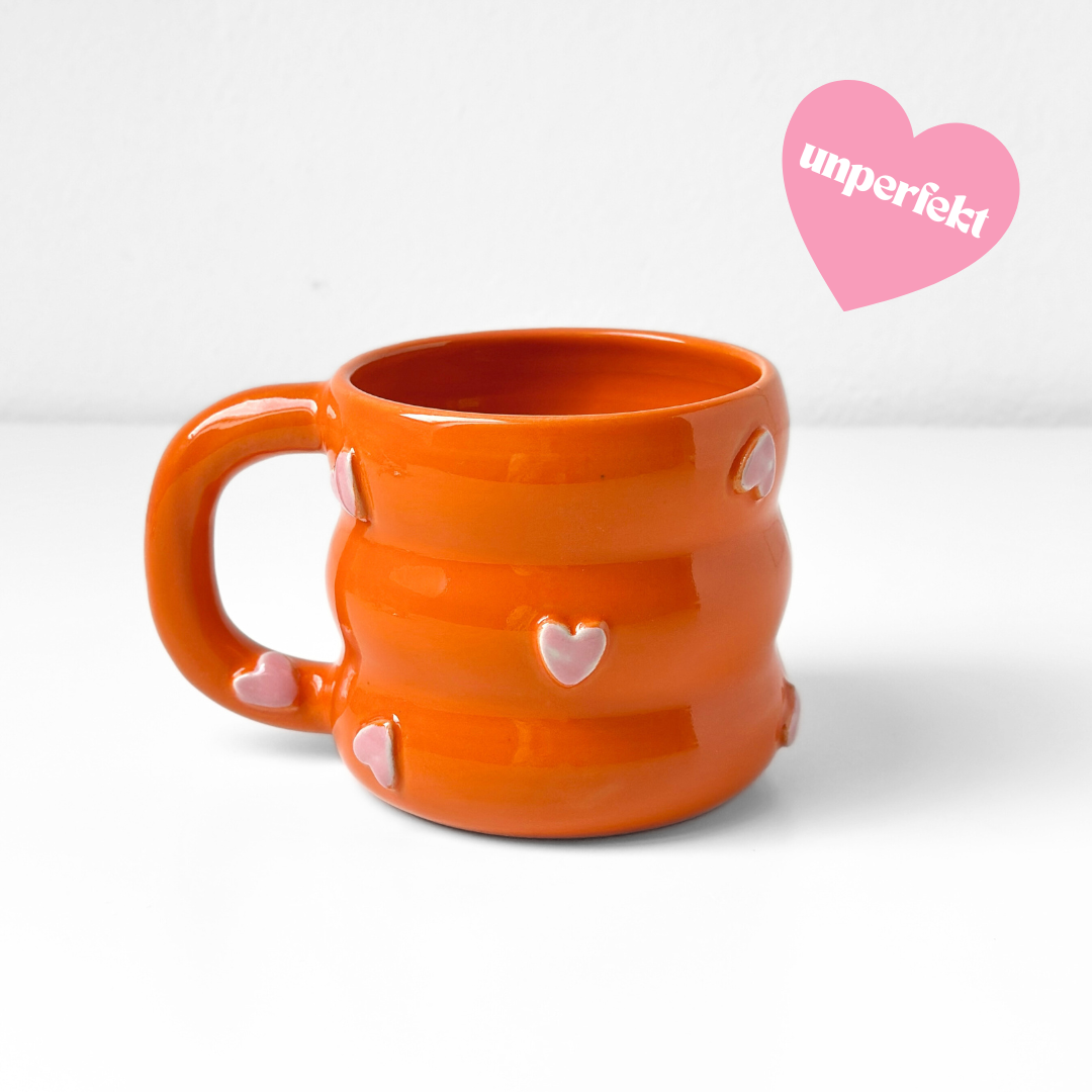 Herz Tasse Orange-Rosa