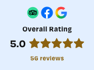 5 Star reviews on Google, Facebook and Tripadvisor