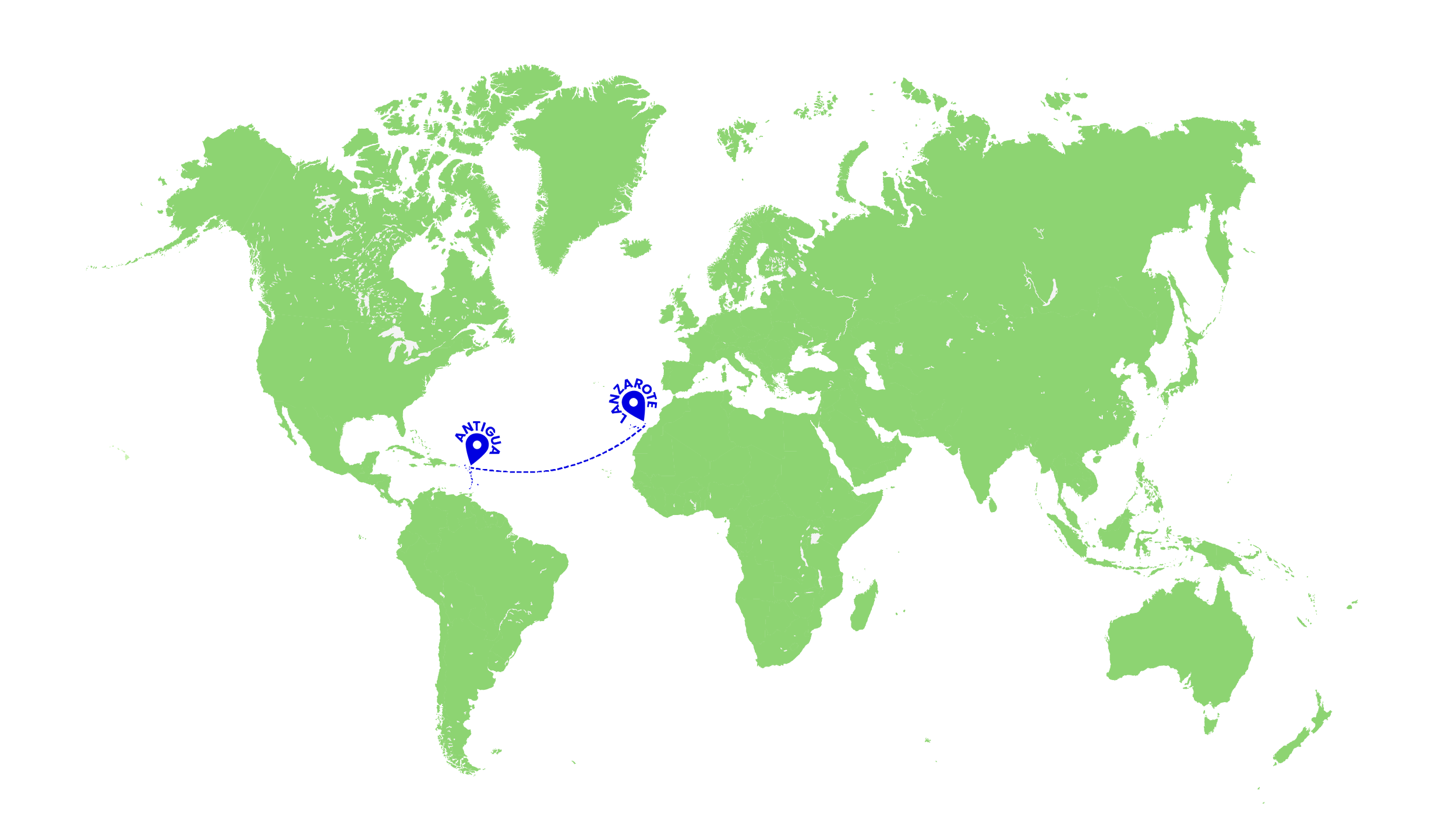 World map highlighting Mexico and the United Kingdom, with curved lines connecting these two countries.
