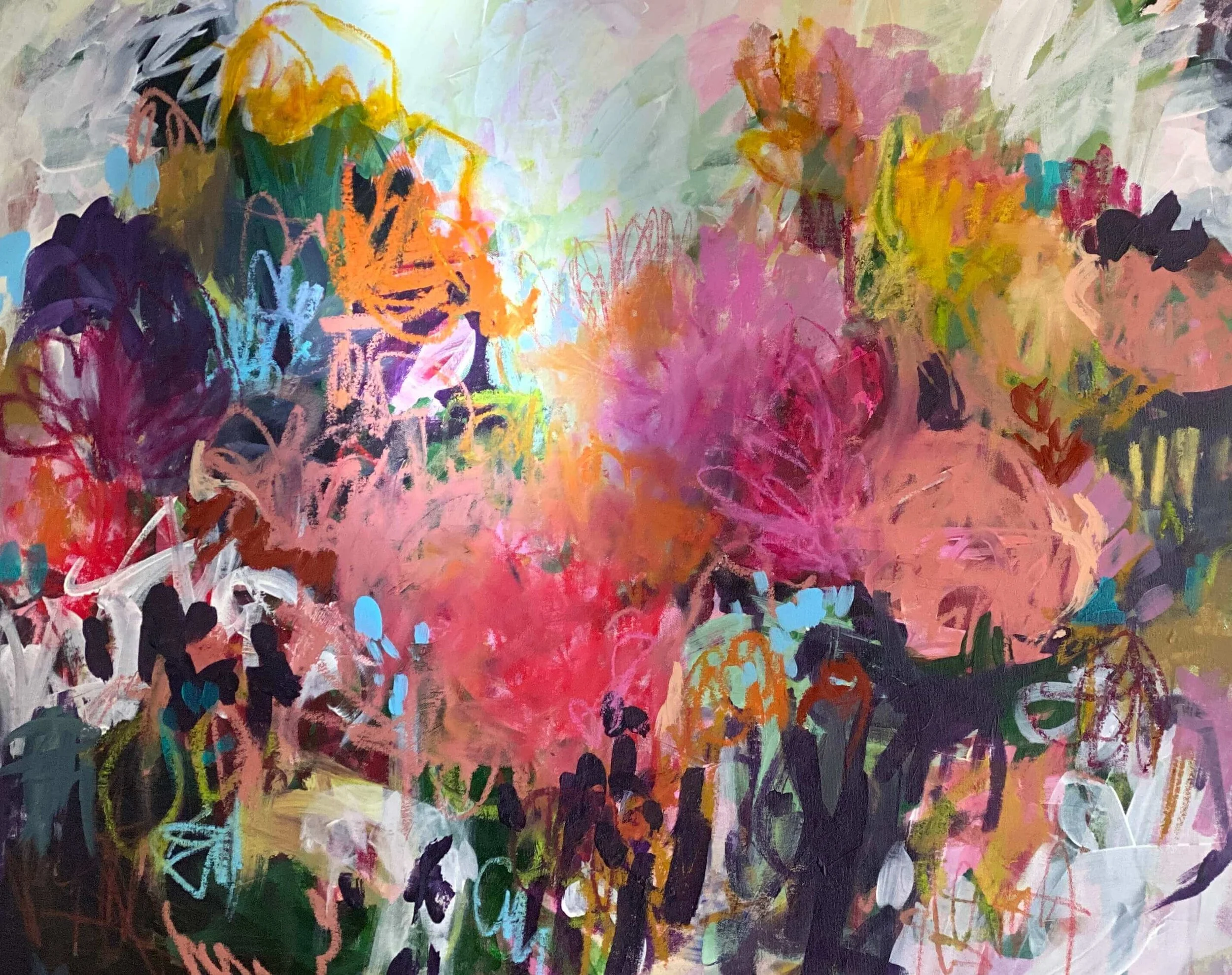 Affordable original colorful flower artwork for sale online — Lynda