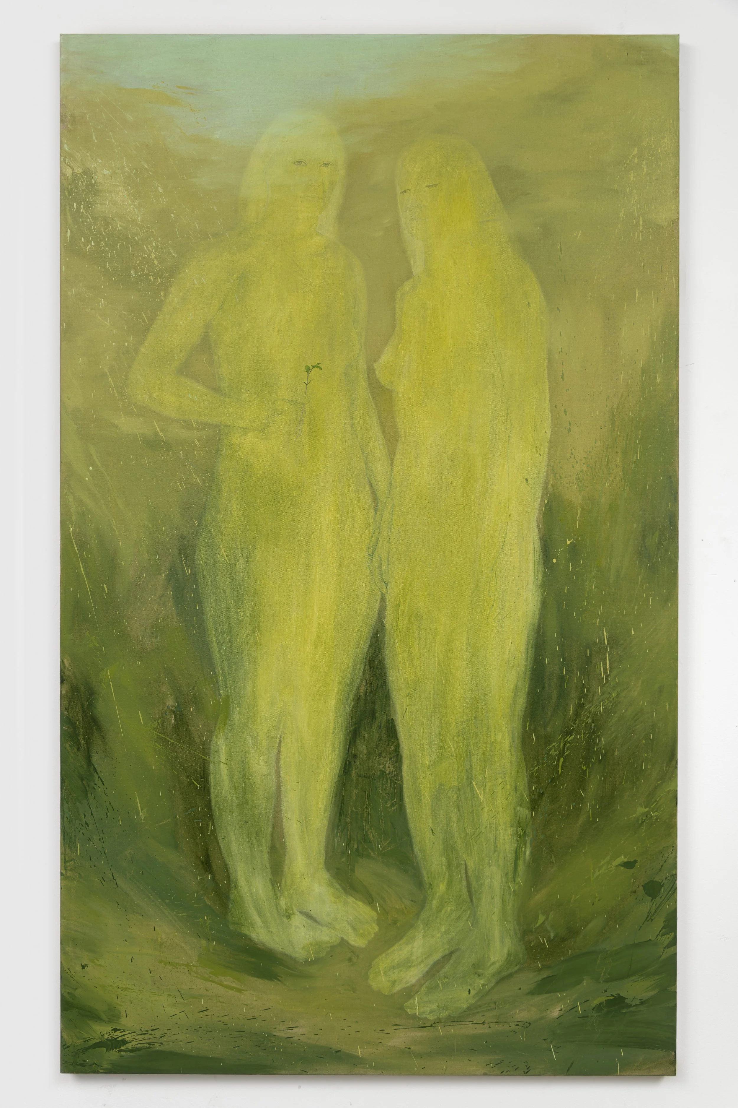 When it blooms beneath our skin, oil on linen, 185 x 110 cm, 2025