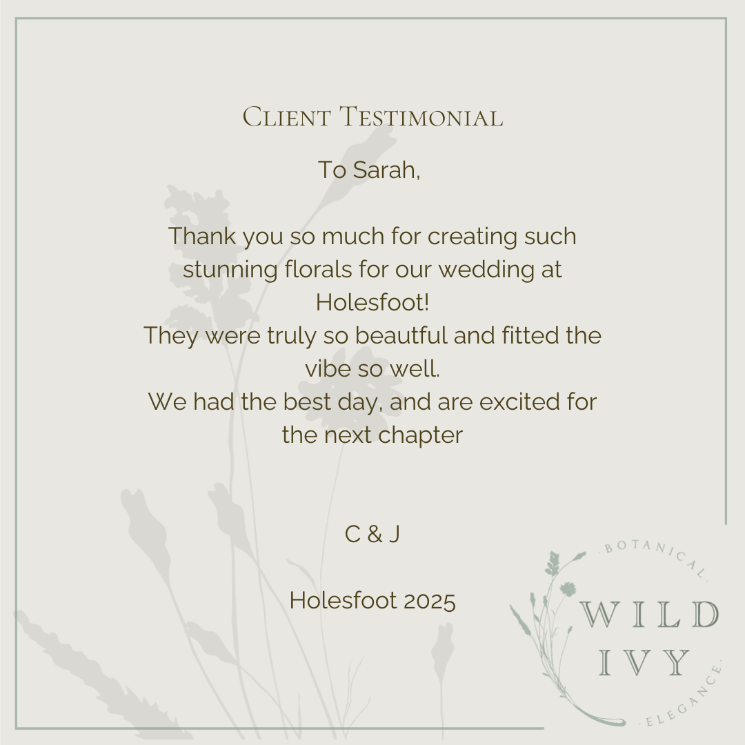 5 star wedding review for wedding flowers Lake District