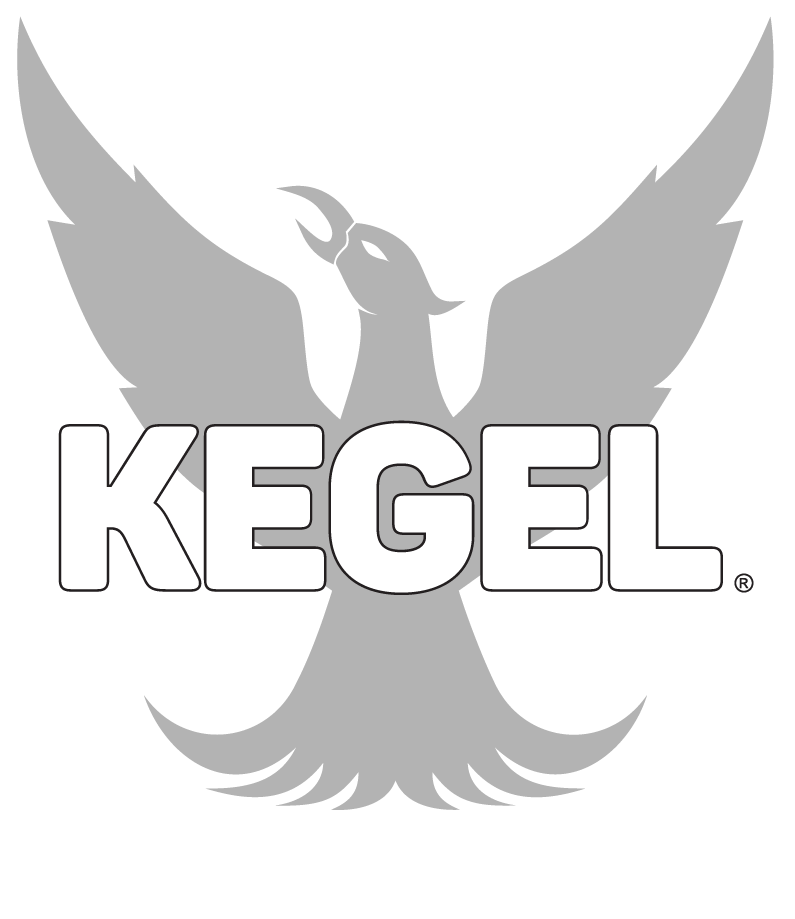 KEGEL LOGO - Vertical - Gray Bird - White slogan
