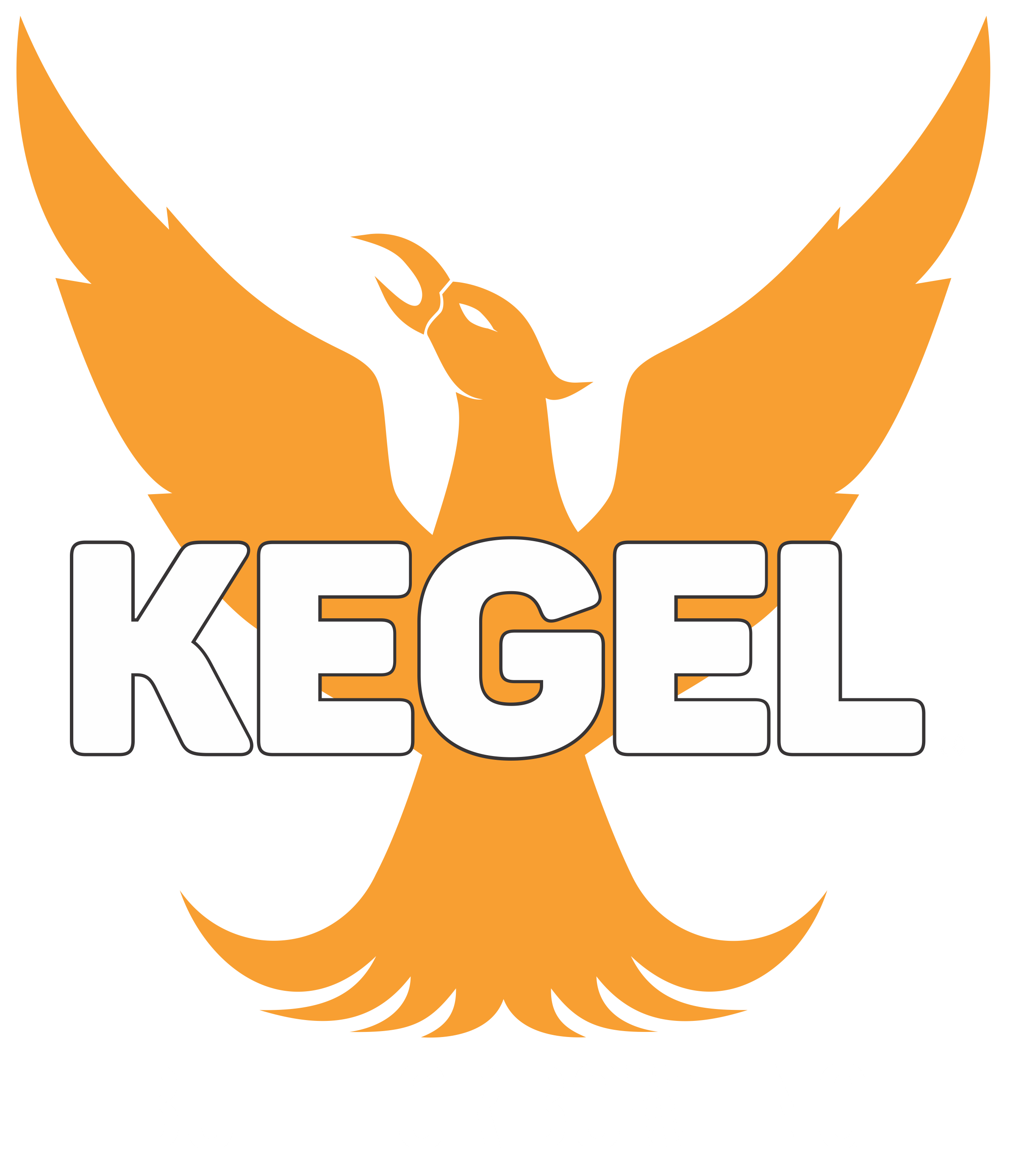 KEGEL LOGO - Vertical - White Slogan