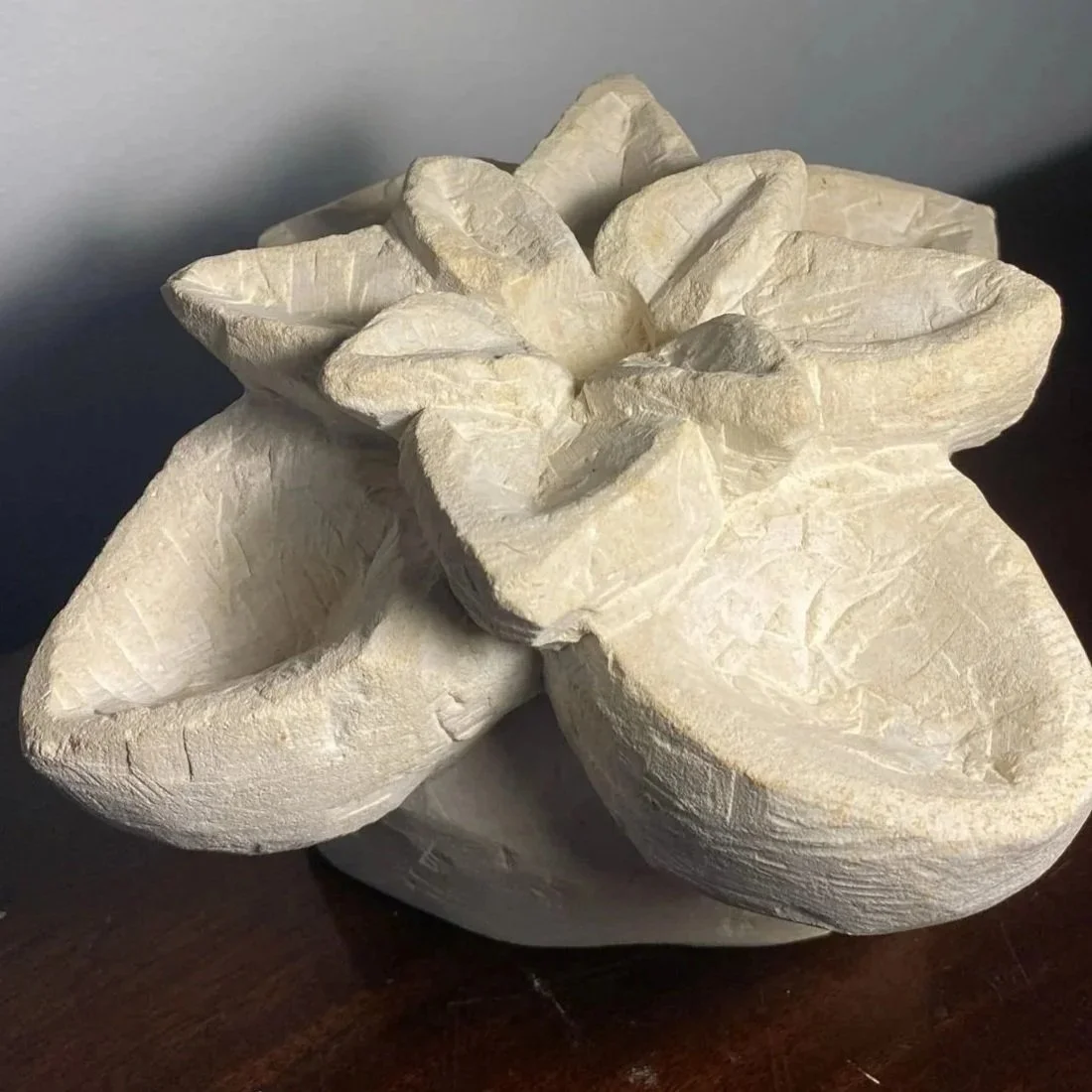 Subject : Sculpture Lotus flower-
Medium : Portland Limestone-
Year : 2025
