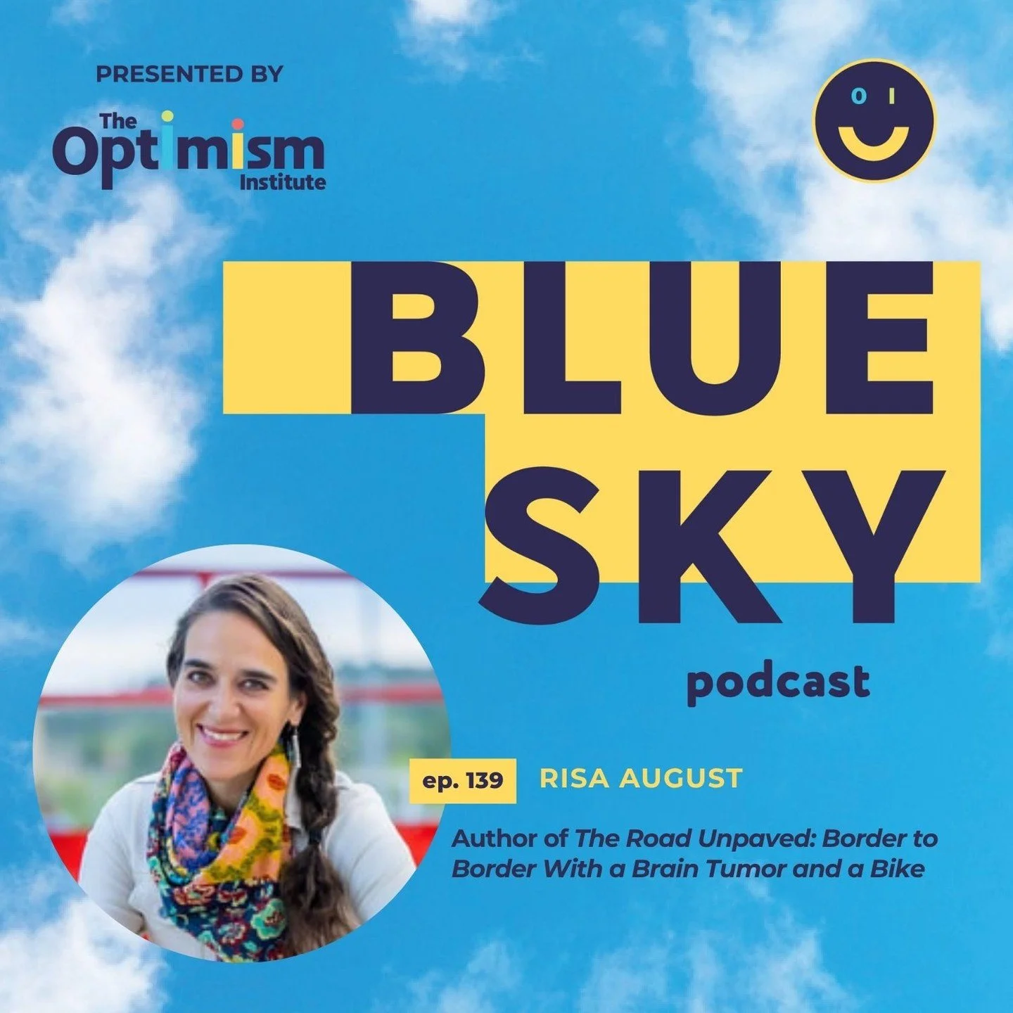 Listen this weekend to Risa August on 🟦Blue Sky‼️

She's the inspiring author of "The Road Unpaved" and her story is sure to inspire optimism.☀️

Don't miss this one. 🎧Find the episode and her book here: 🔗links.theoptimisminstitute.com

