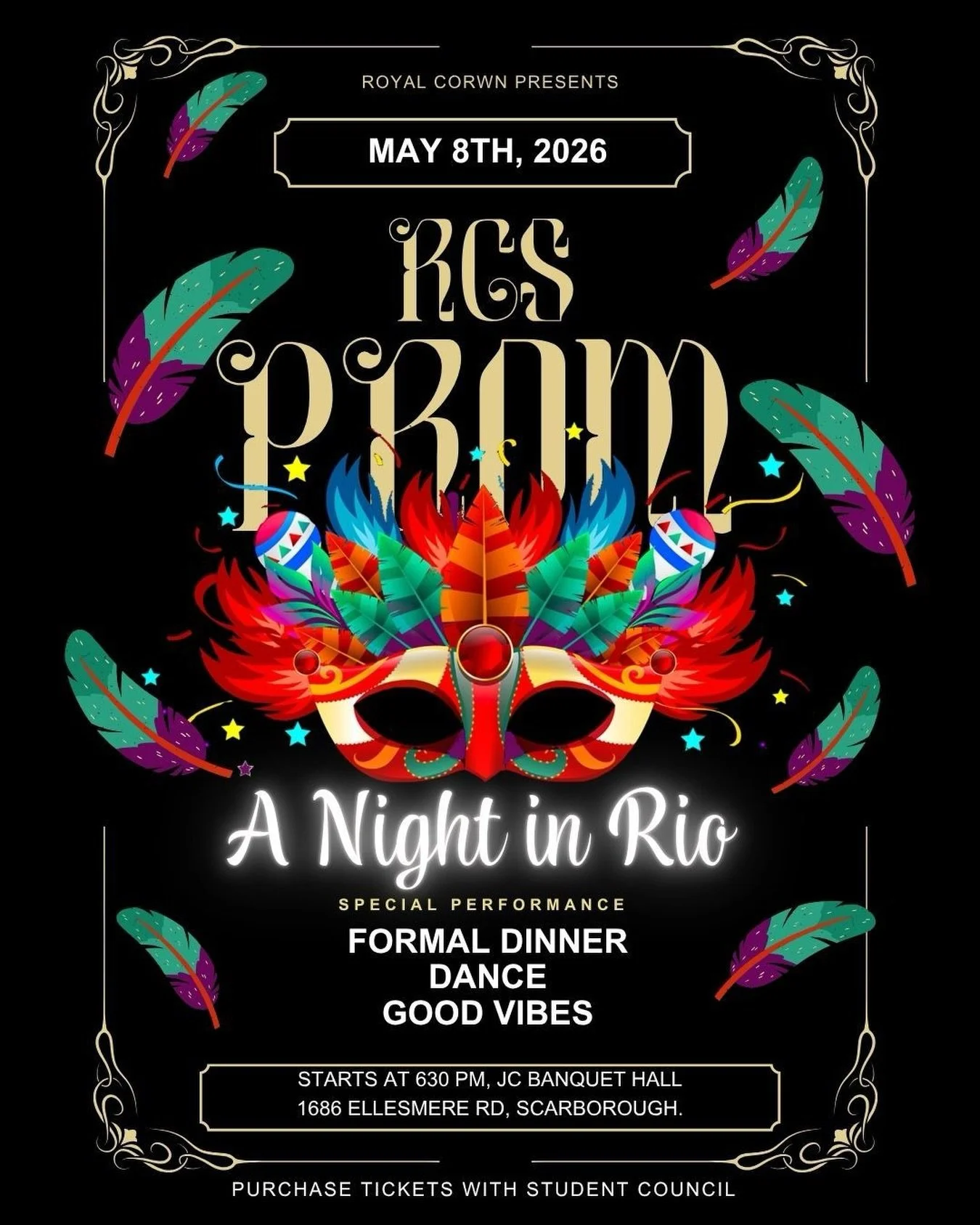 🪩🎉 The countdown to prom begins get your tickets now by seeing Student Council, we cannot wait to celebrate with you!