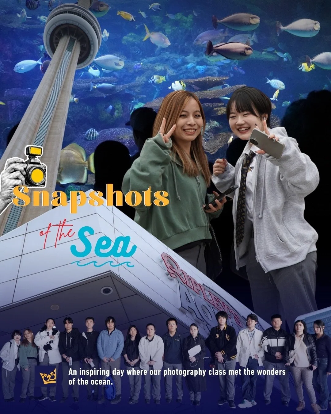 Our visit to the aquarium gave students a unique opportunity to explore photography in a completely different environment. Surrounded by vibrant marine life and ever changing light, they were challenged to think creatively, adjust their perspective, 