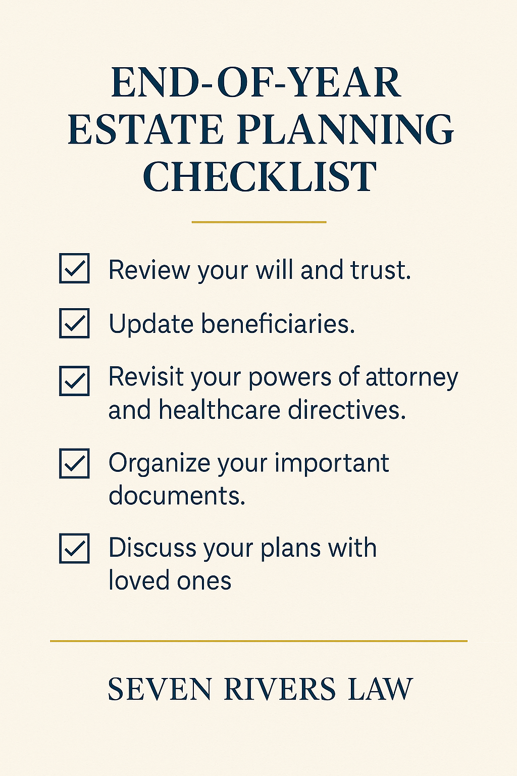 End of Year Estate Planning Checklist