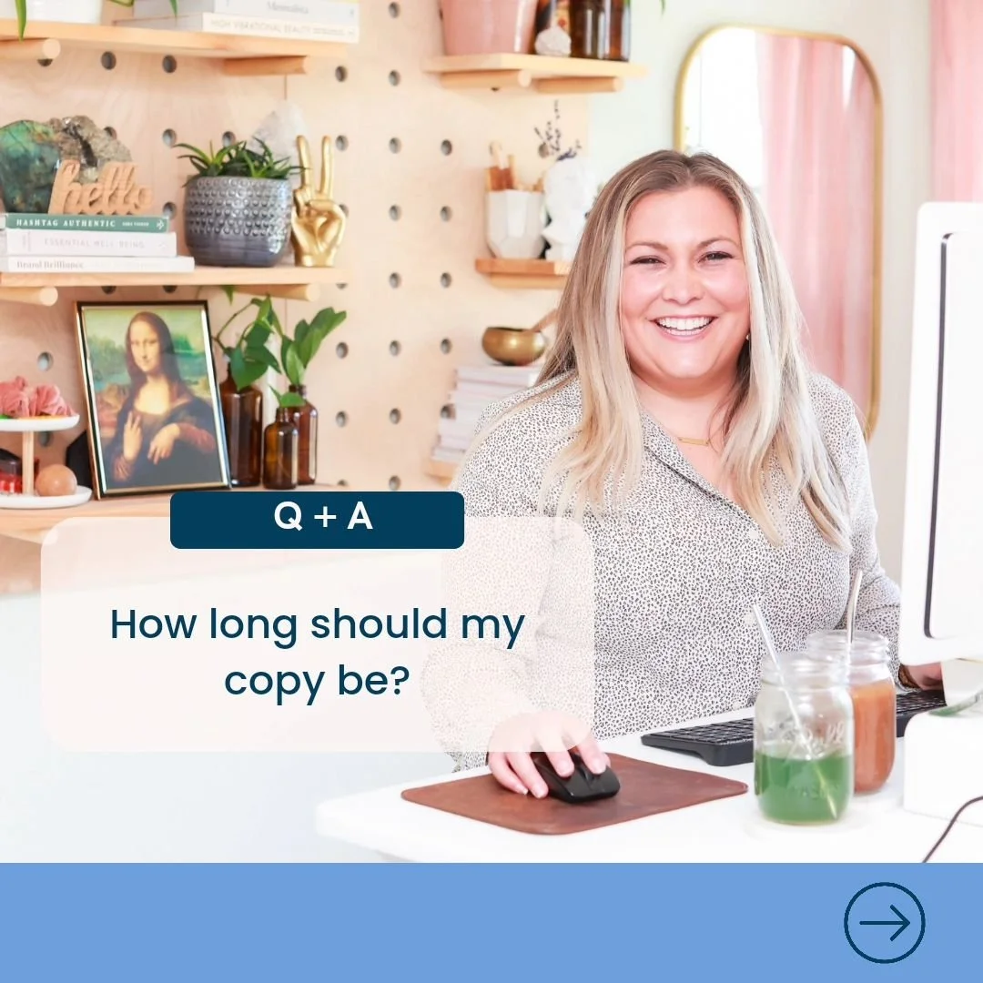 Your copy can't be too long. It can only be too boring.

Whether it's an:
About Page
Sales Page
Email Newsletter
or Social Media Caption...

Write it as long as it needs to be.
And not a word more.

✌️ 💖🥩 Megan