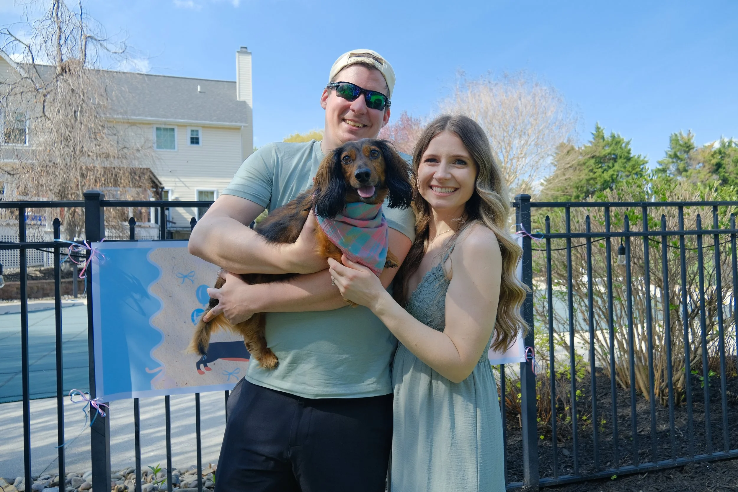 Louie the Dachshund with his parents
