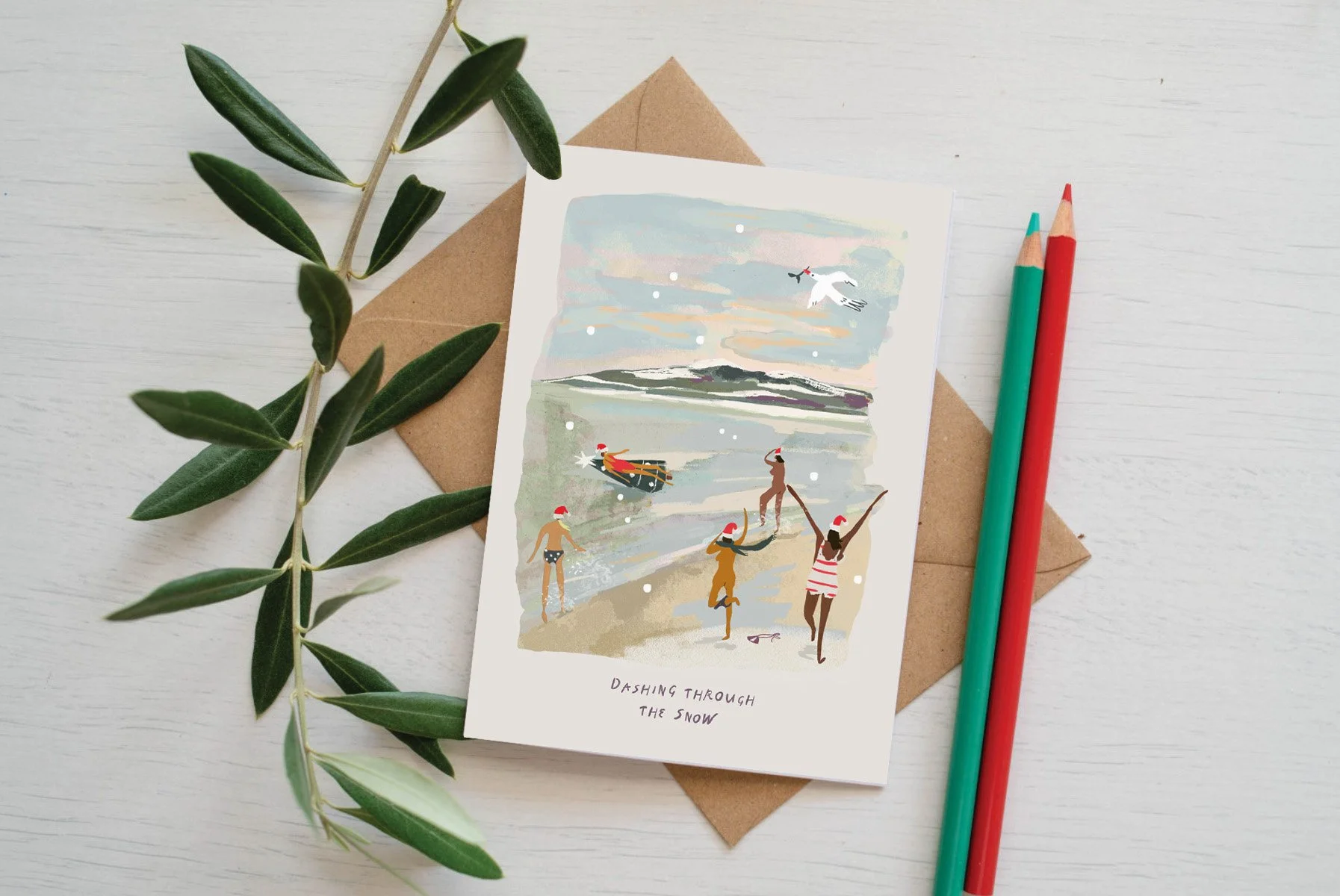 Wild Swimming Christmas Card