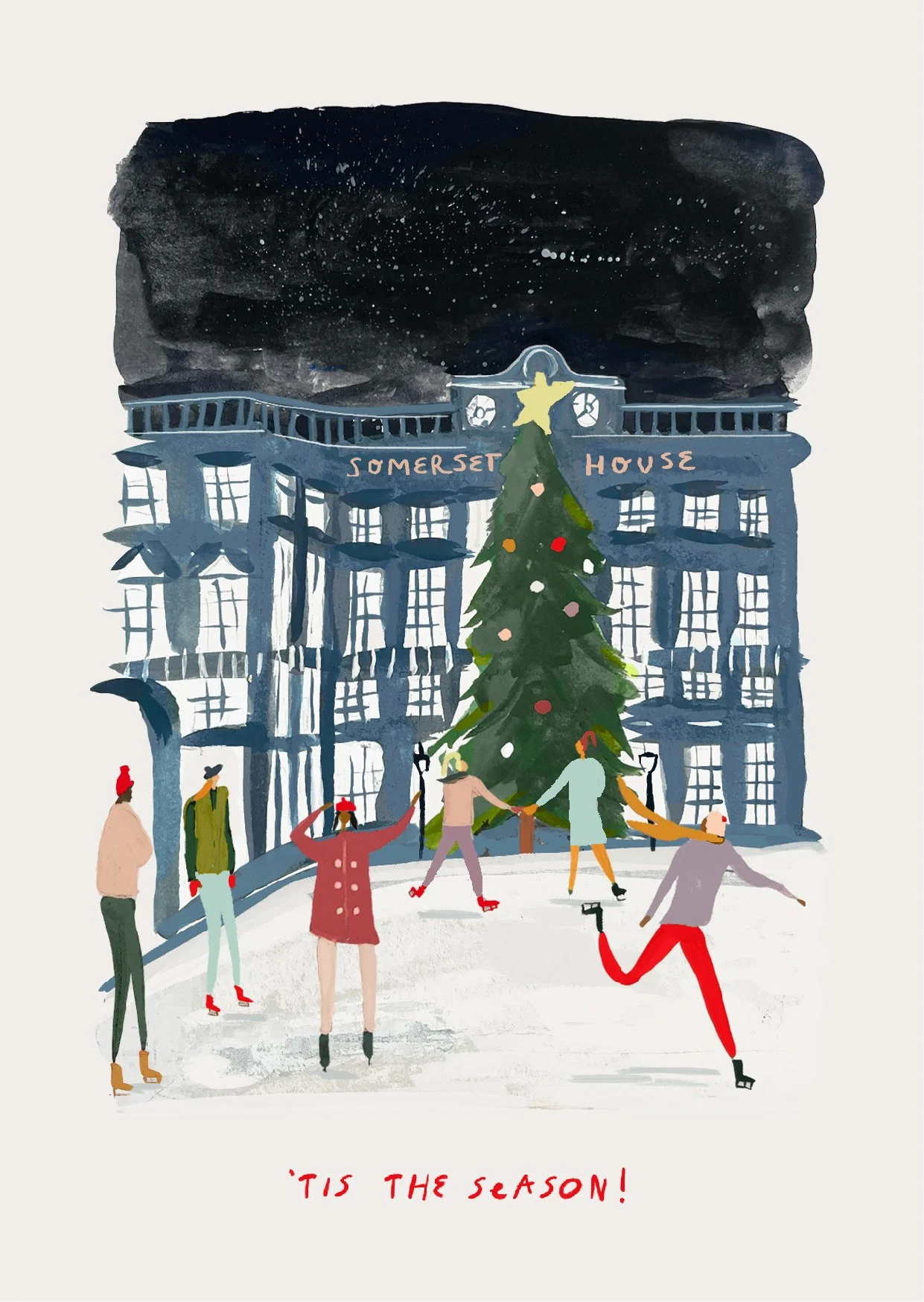 Ice Skating Christmas Card