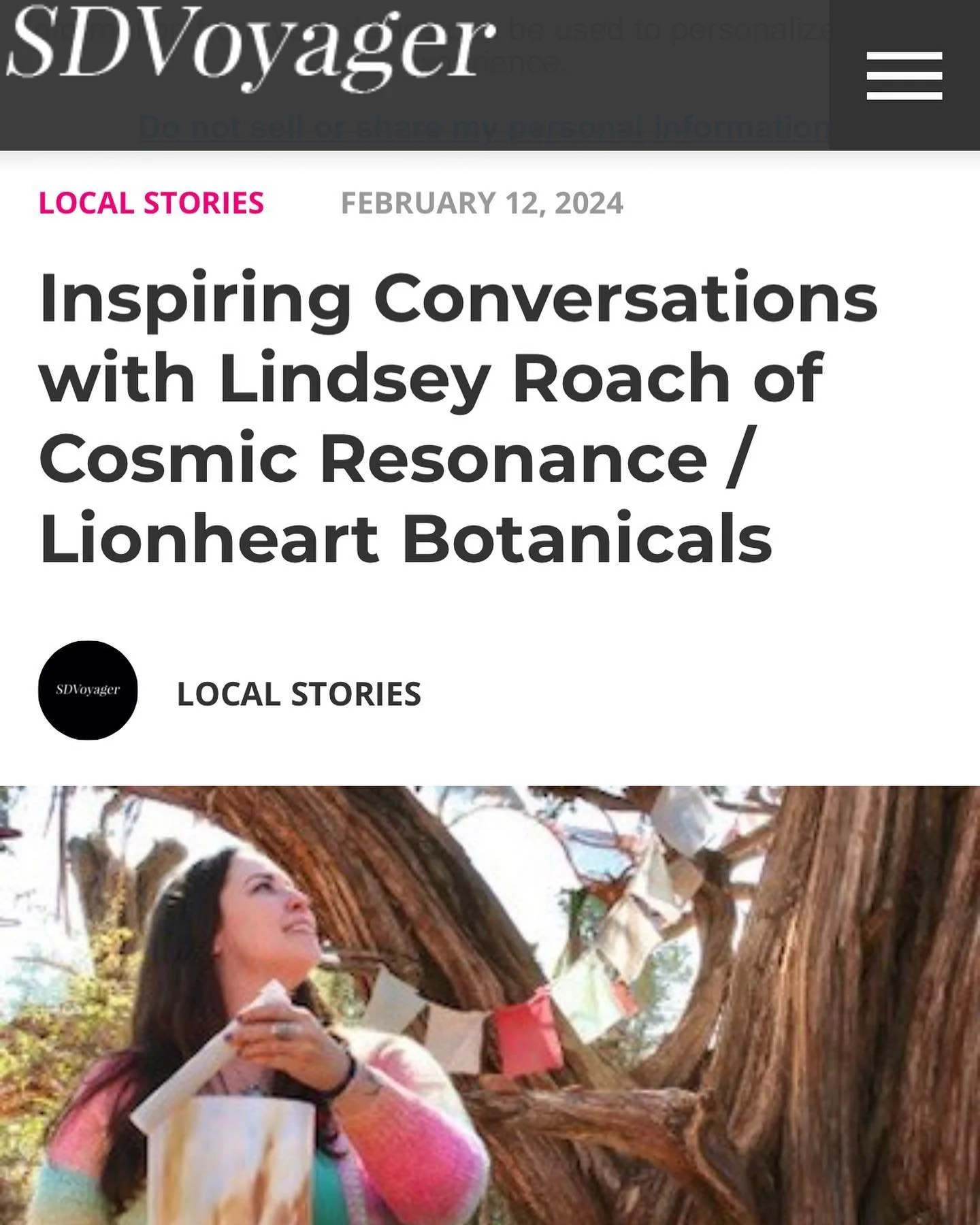 Deeply honored to be featured in an interview with @sdvoyagermag this morning and the opportunity to share a bit about my journey and some of the experiences that have led me to where I am today. 🦋

I&rsquo;m grateful for every little facet of my li