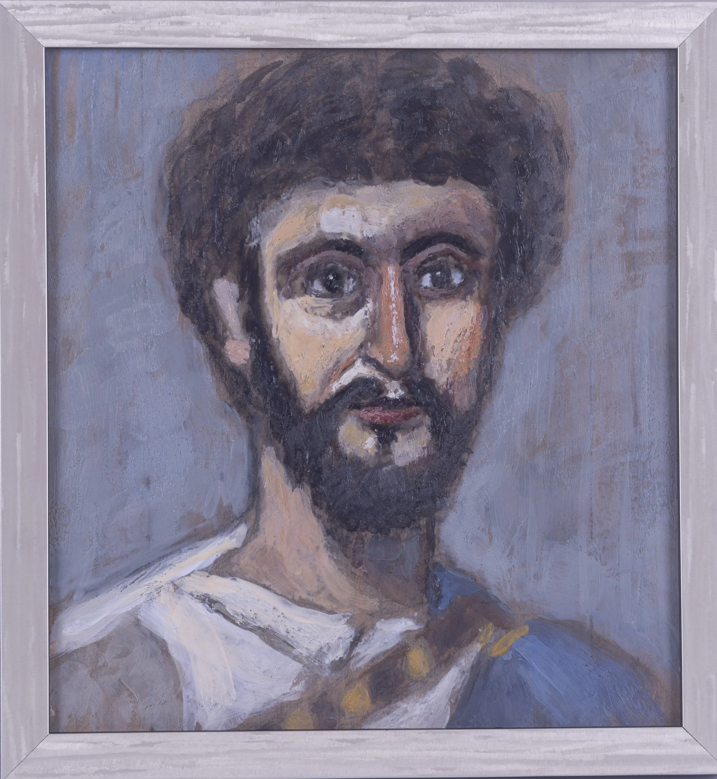 “Fayum Roman Soldier”, Encaustic, 12” x14”