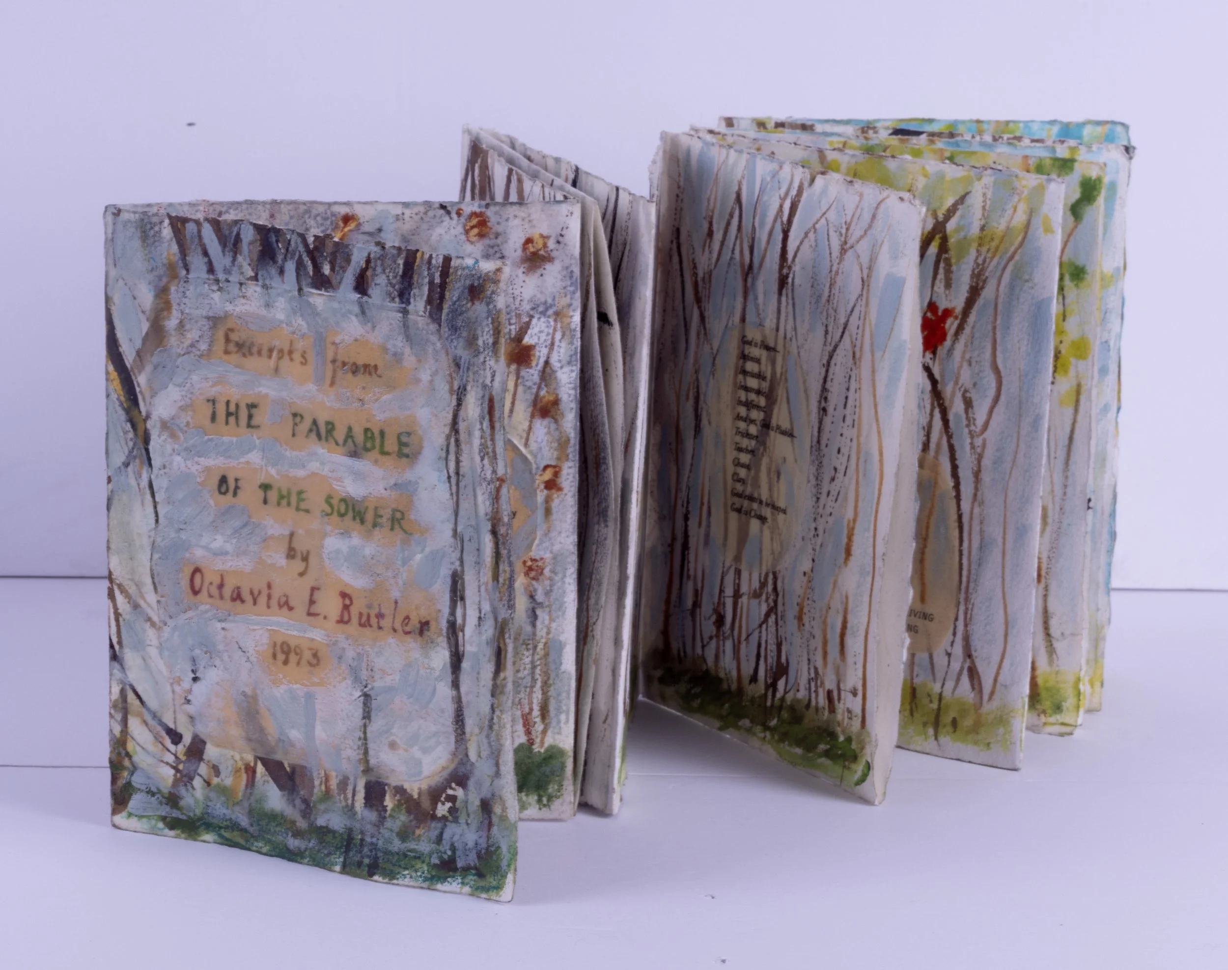 " Parable of the Sower”, by Octavia Butler, Encaustic, 5.5” x 7.5” 