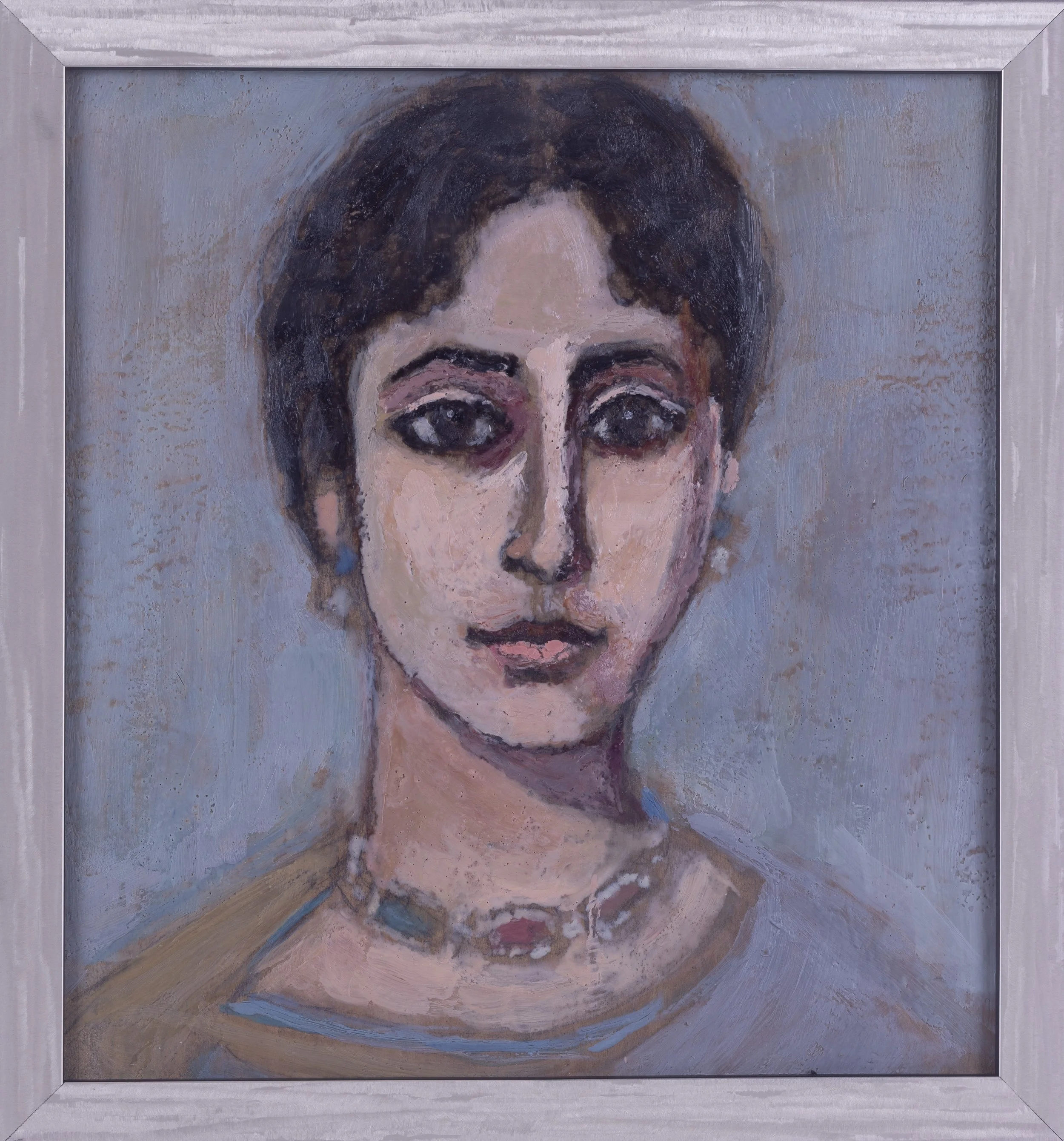 “Fayum Woman Portrait”, Encaustic, 12” x 14”