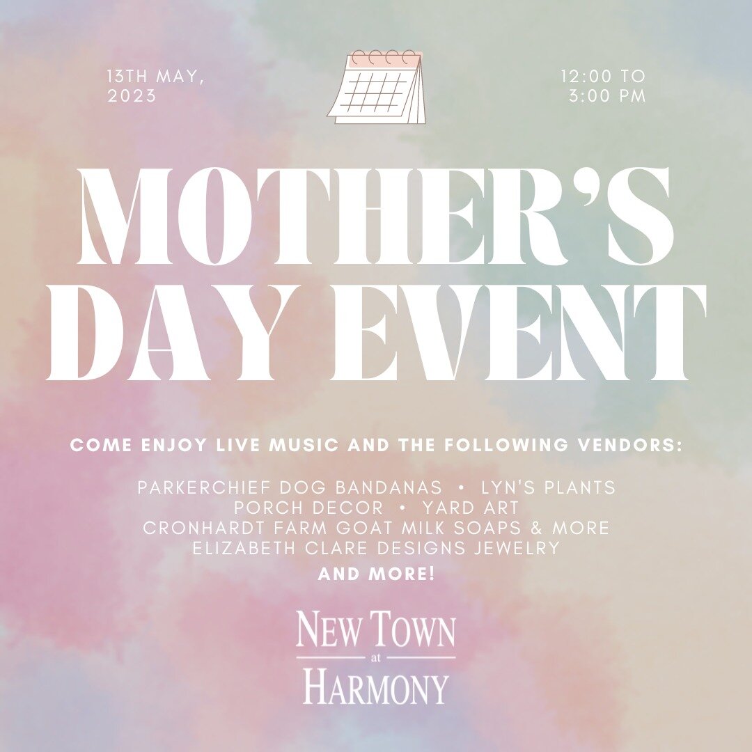 Excited for our upcoming Mother's Day Vendor Event! Come enjoy live music and check out these local businesses! 🎶🛍🌷

Saturday, May 13th from 12-3 pm. See you there! 

#MothersDay #MothersDayEvent #LocalBusinesses #SupportLocal #NewTown #NewTownAtH