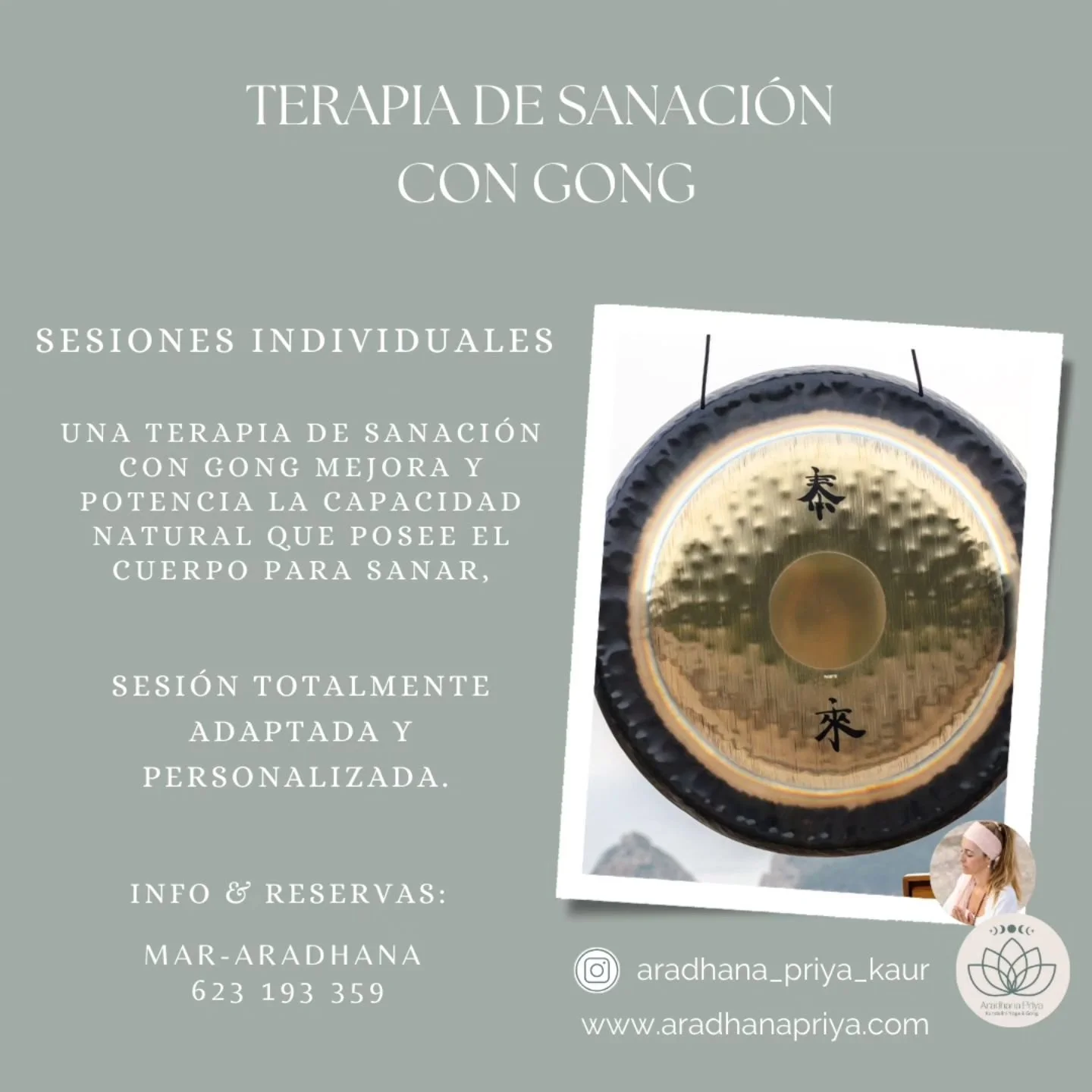 Terapia de sanaci&oacute;n con gong ✨️🤍

Consiste en sesiones individuales de sonido con gong para ayudar a potenciar la capacidad natural que tiene nuestro cuerpo para sanar.

Es a trav&egrave;s de su sonido y vibraci&oacute;n que nos hace una limp