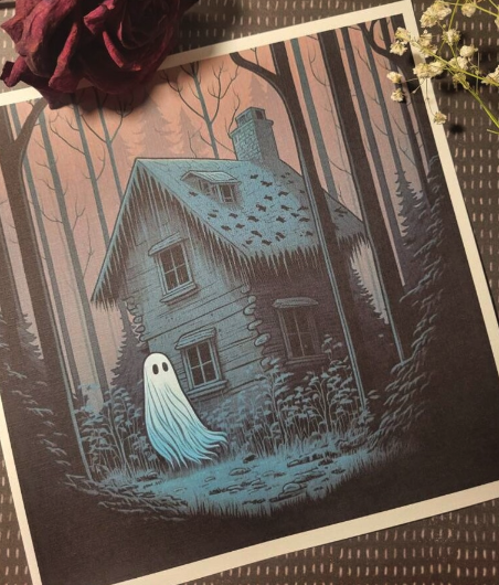 The Haunted Cabin Ghost Print