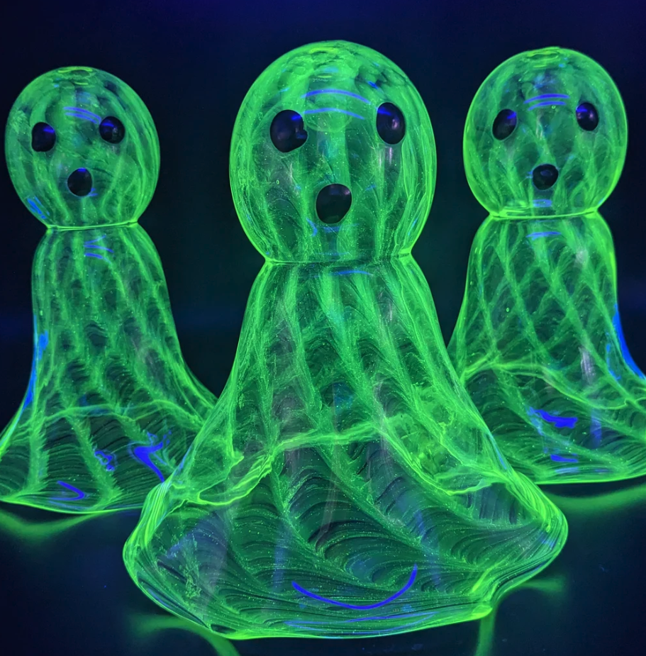 Uranium Glass Ghost Hand Blown