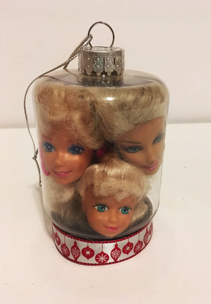 Barbie Creepy Christmas Vintage Ornament