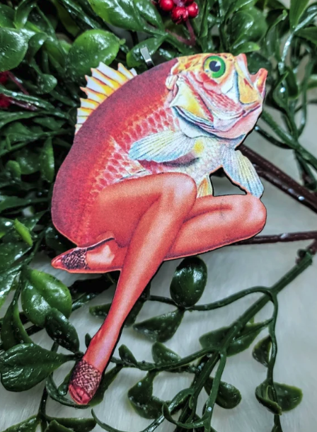 Pink Lady Fish Ornament 